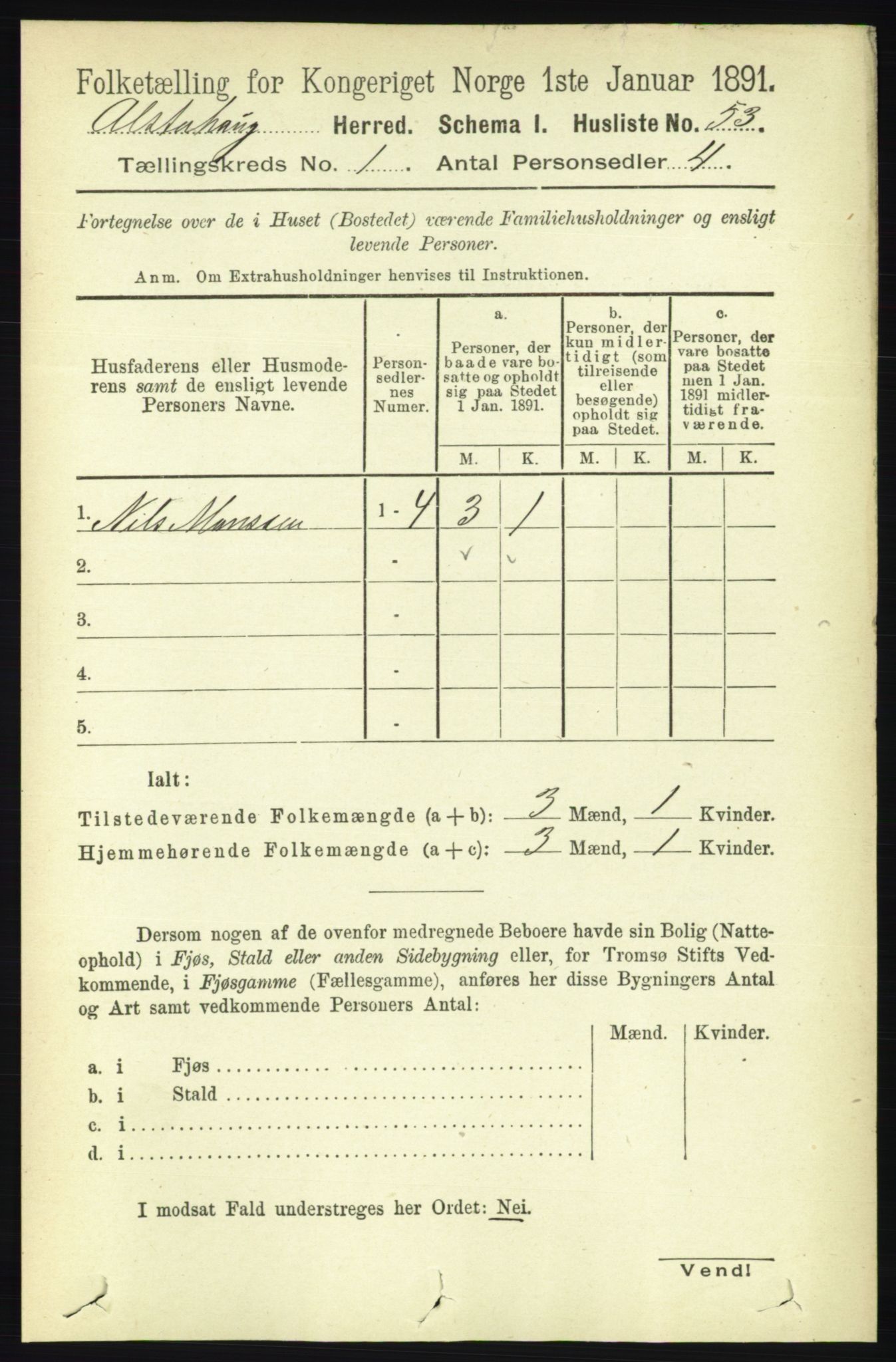 RA, 1891 census for 1820 Alstahaug, 1891, p. 88