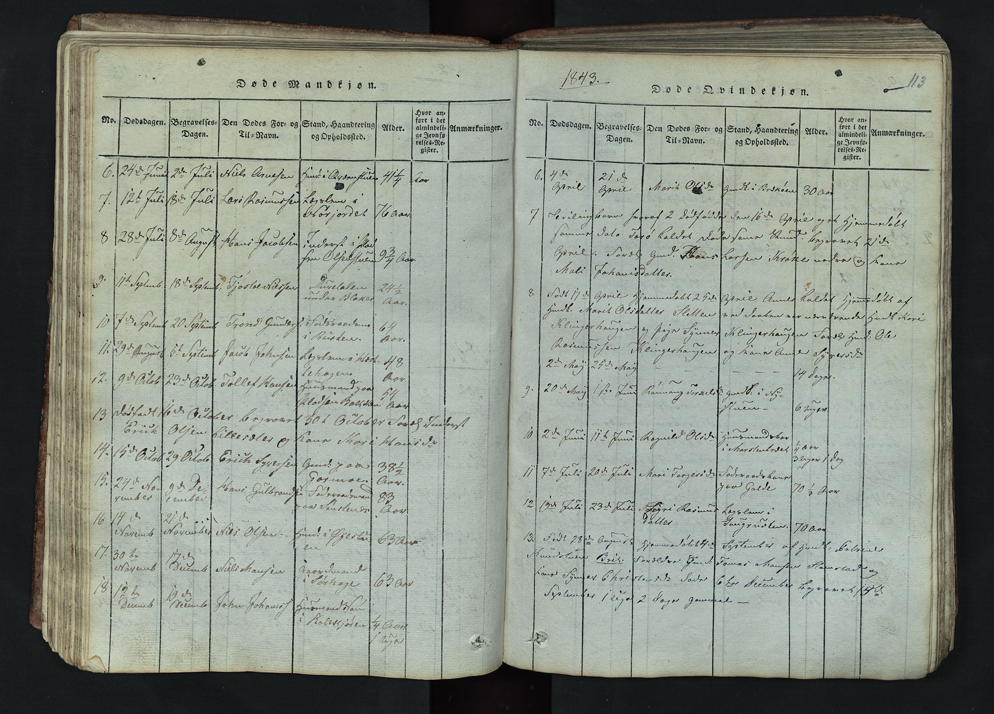 Lom prestekontor, SAH/PREST-070/L/L0002: Parish register (copy) no. 2, 1815-1844, p. 113