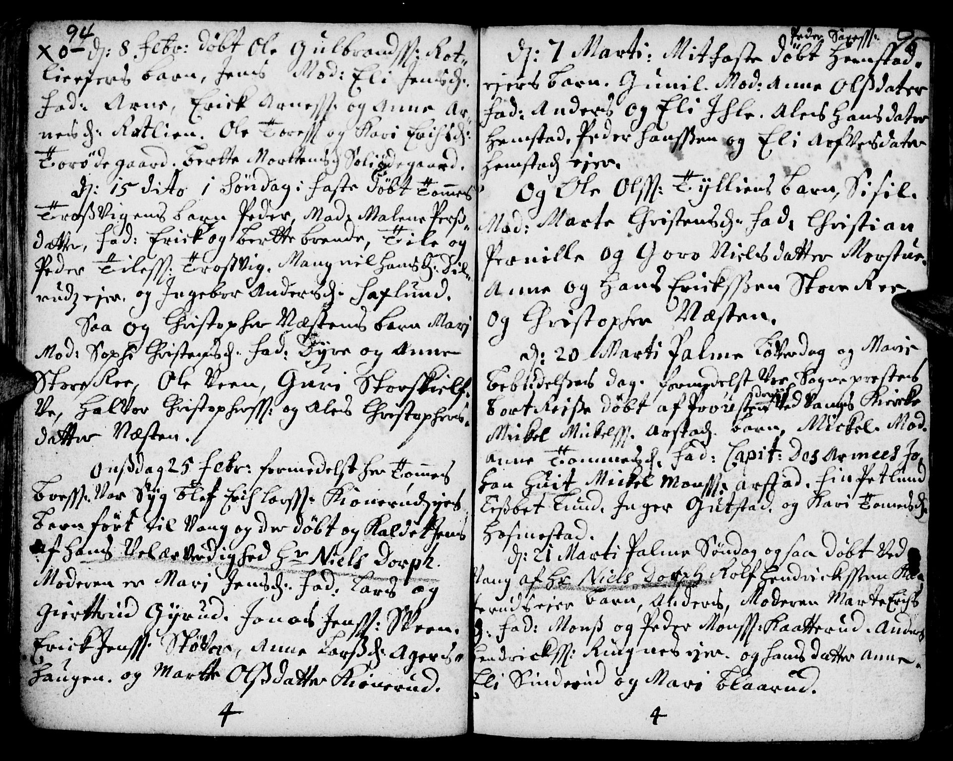 Stange prestekontor, AV/SAH-PREST-002/K/L0002: Parish register (official) no. 2, 1724-1740, p. 94-95