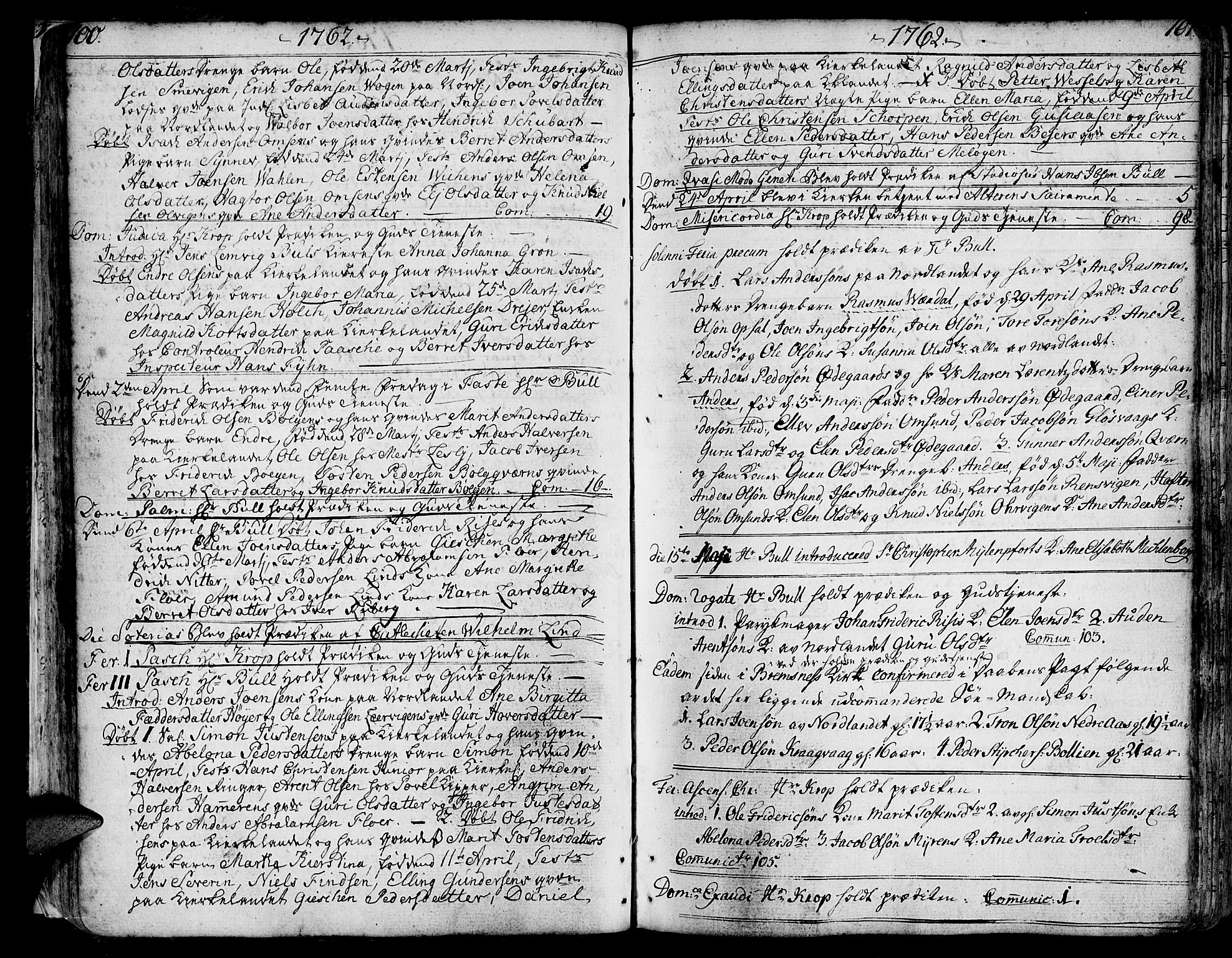 Ministerialprotokoller, klokkerbøker og fødselsregistre - Møre og Romsdal, AV/SAT-A-1454/572/L0840: Parish register (official) no. 572A03, 1754-1784, p. 100-101