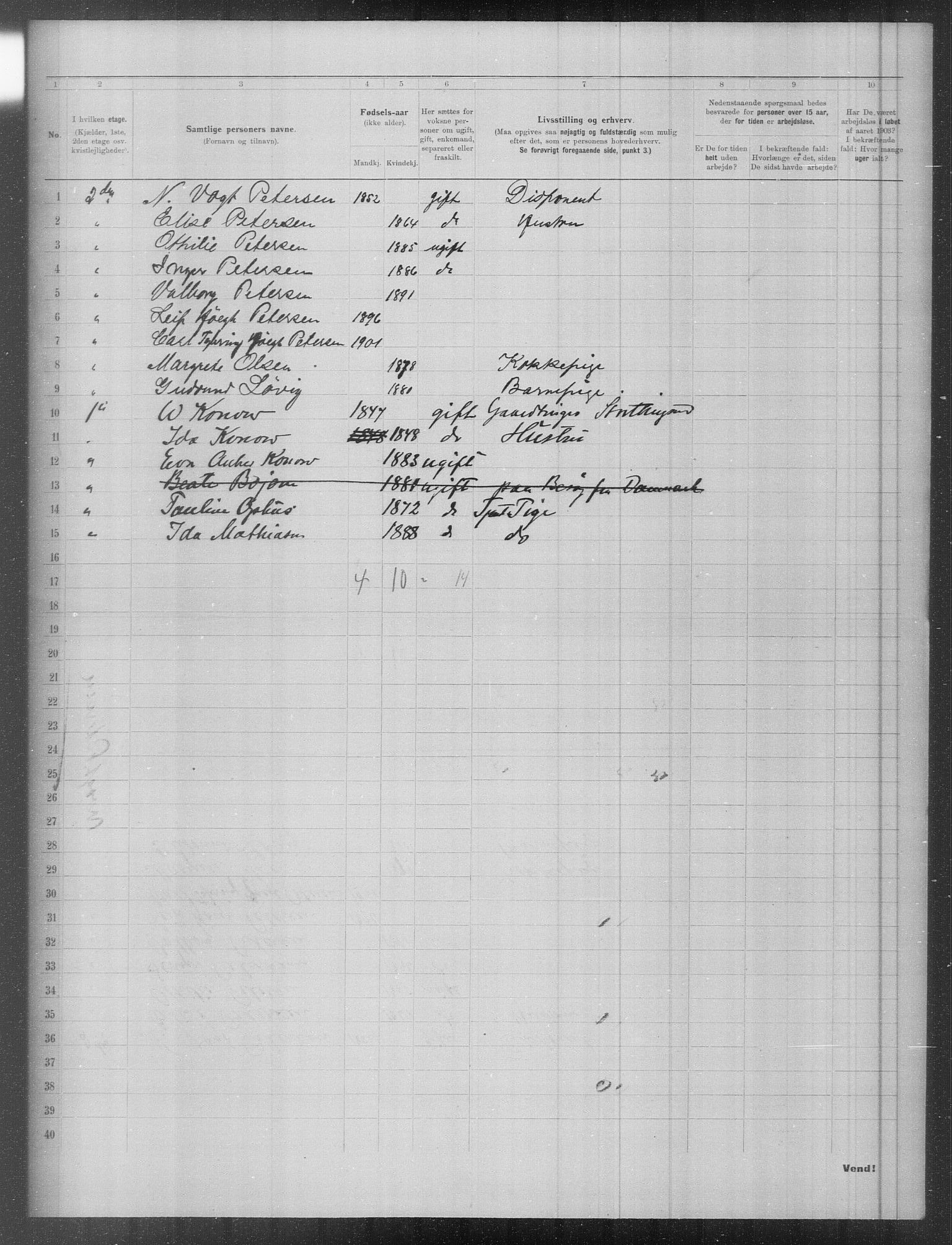 OBA, Municipal Census 1903 for Kristiania, 1903, p. 5457