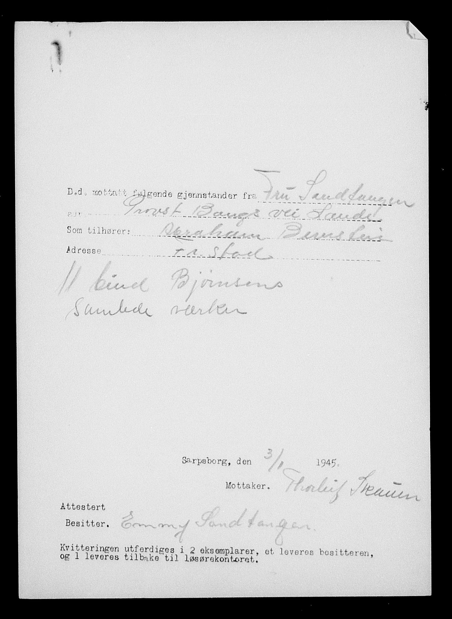 Justisdepartementet, Tilbakeføringskontoret for inndratte formuer, AV/RA-S-1564/H/Hc/Hcd/L0991: --, 1945-1947, p. 196