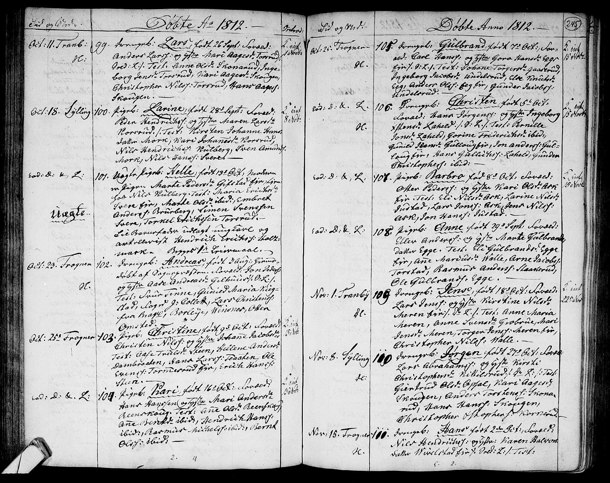 Lier kirkebøker, SAKO/A-230/F/Fa/L0007: Parish register (official) no. I 7, 1794-1813, p. 245