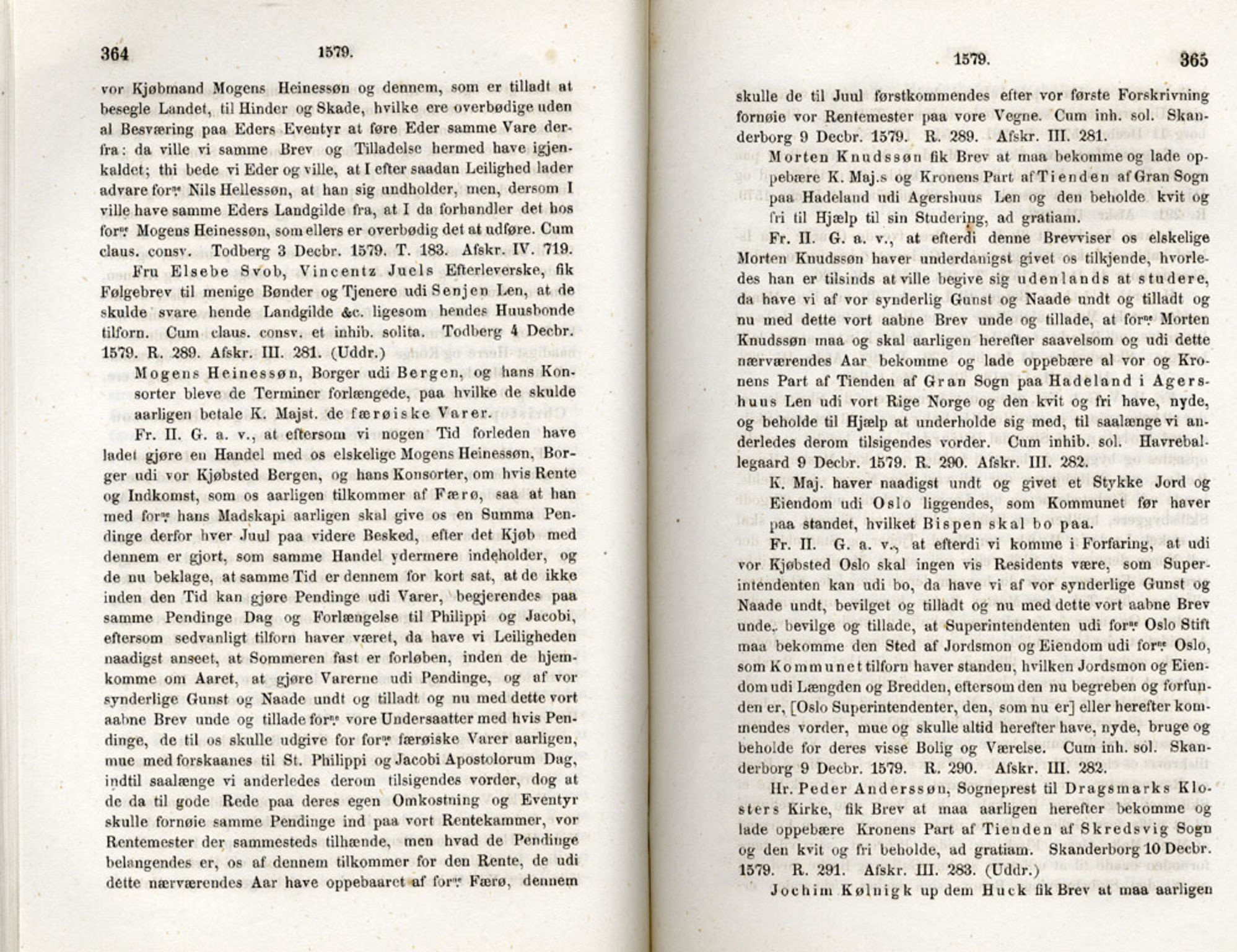 Publikasjoner utgitt av Det Norske Historiske Kildeskriftfond, PUBL/-/-/-: Norske Rigs-Registranter, bind 2, 1572-1588, p. 364-365