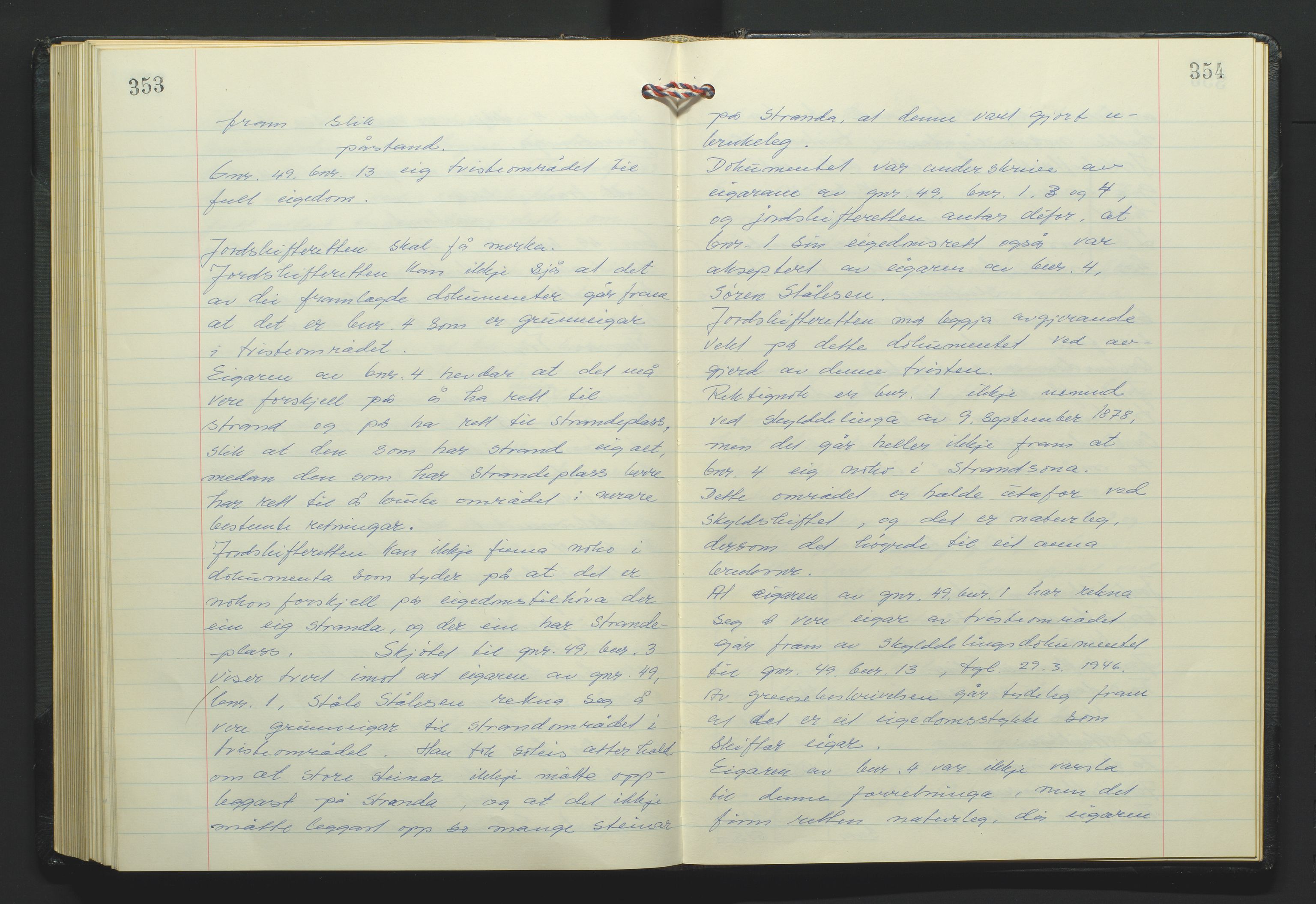 Marnar jordskifterett, AV/SAK-1541-0006/F/Fa/L0004: Jordskifterettsbok Kristiansand domssokn (Kr4), 1969-1974, p. 353-354