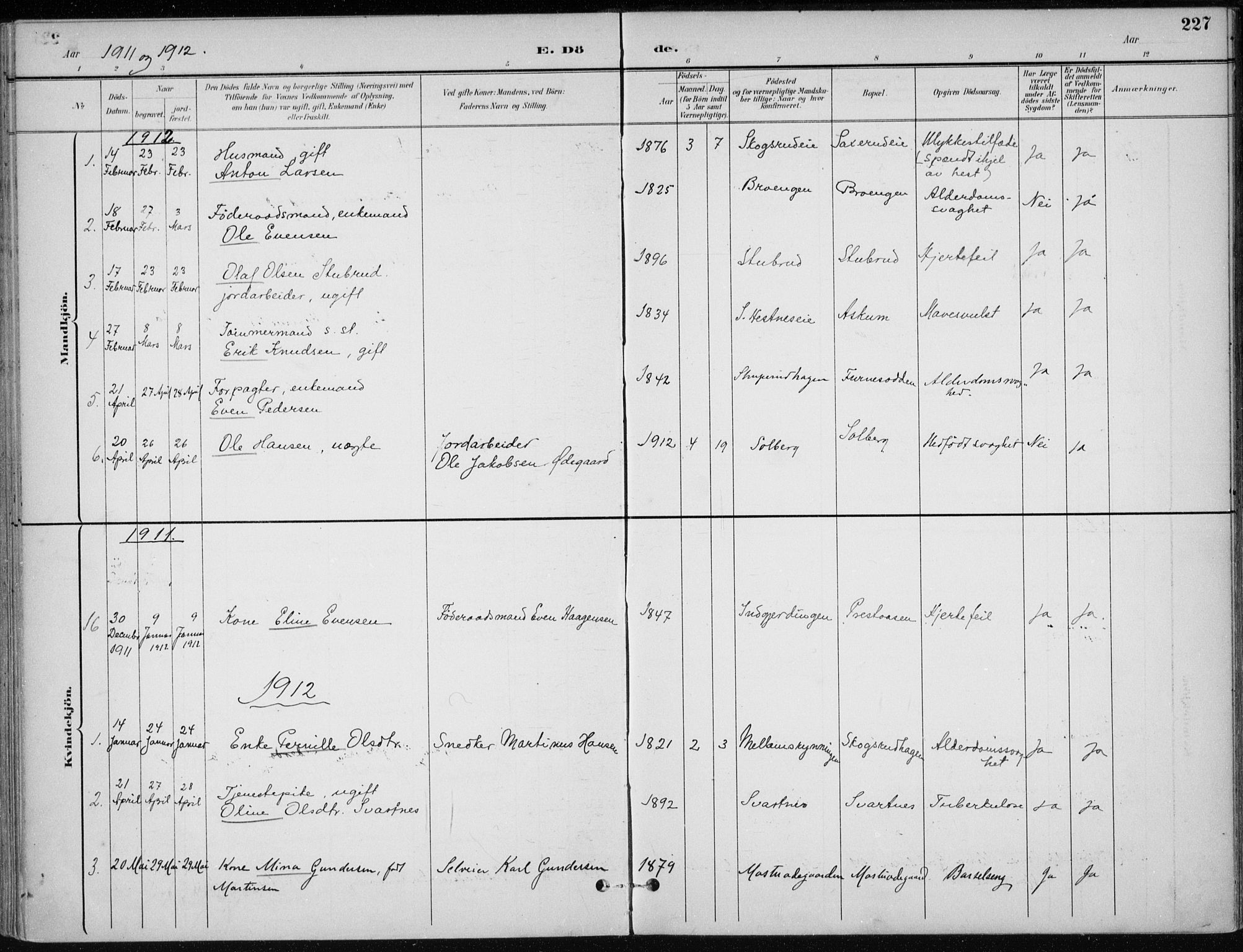 Stange prestekontor, SAH/PREST-002/K/L0023: Parish register (official) no. 23, 1897-1920, p. 227