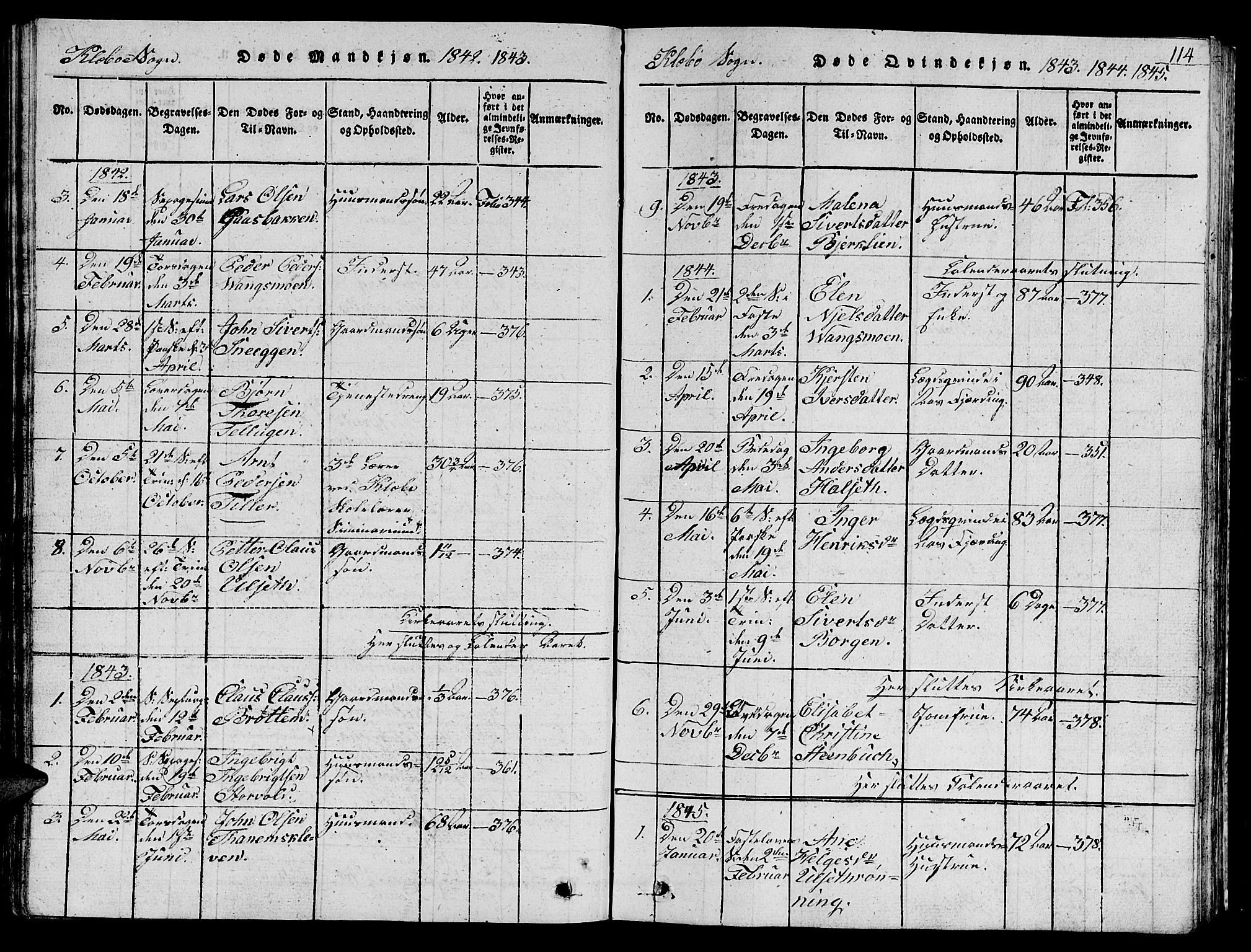 Ministerialprotokoller, klokkerbøker og fødselsregistre - Sør-Trøndelag, AV/SAT-A-1456/618/L0450: Parish register (copy) no. 618C01, 1816-1865, p. 114