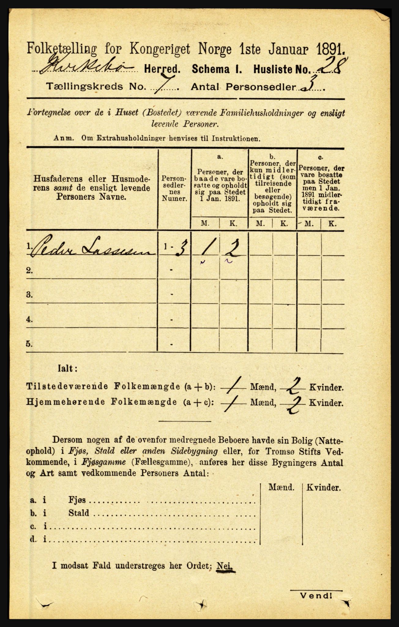 RA, 1891 census for 1416 Kyrkjebø, 1891, p. 1833