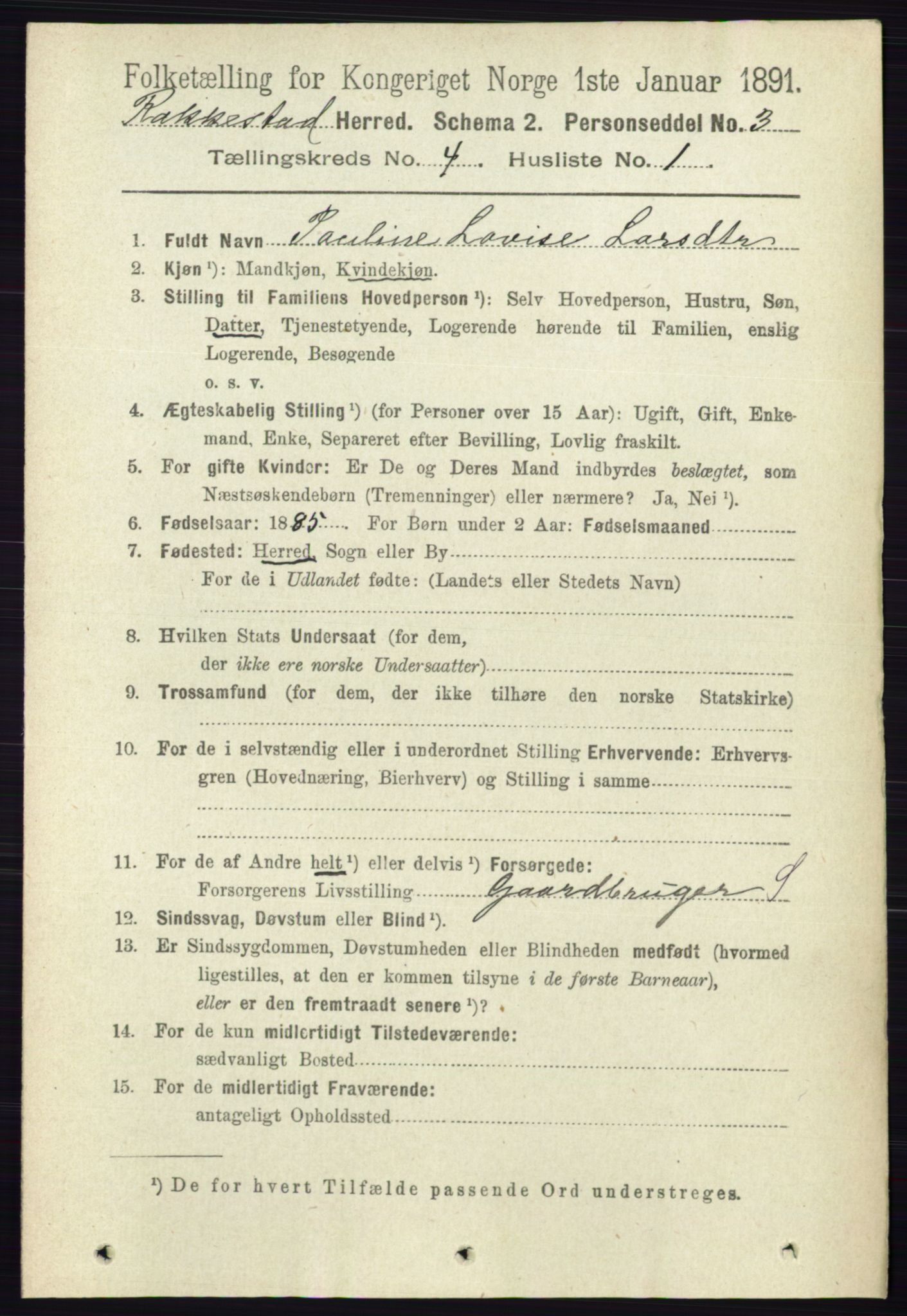 RA, 1891 census for 0128 Rakkestad, 1891, p. 1773