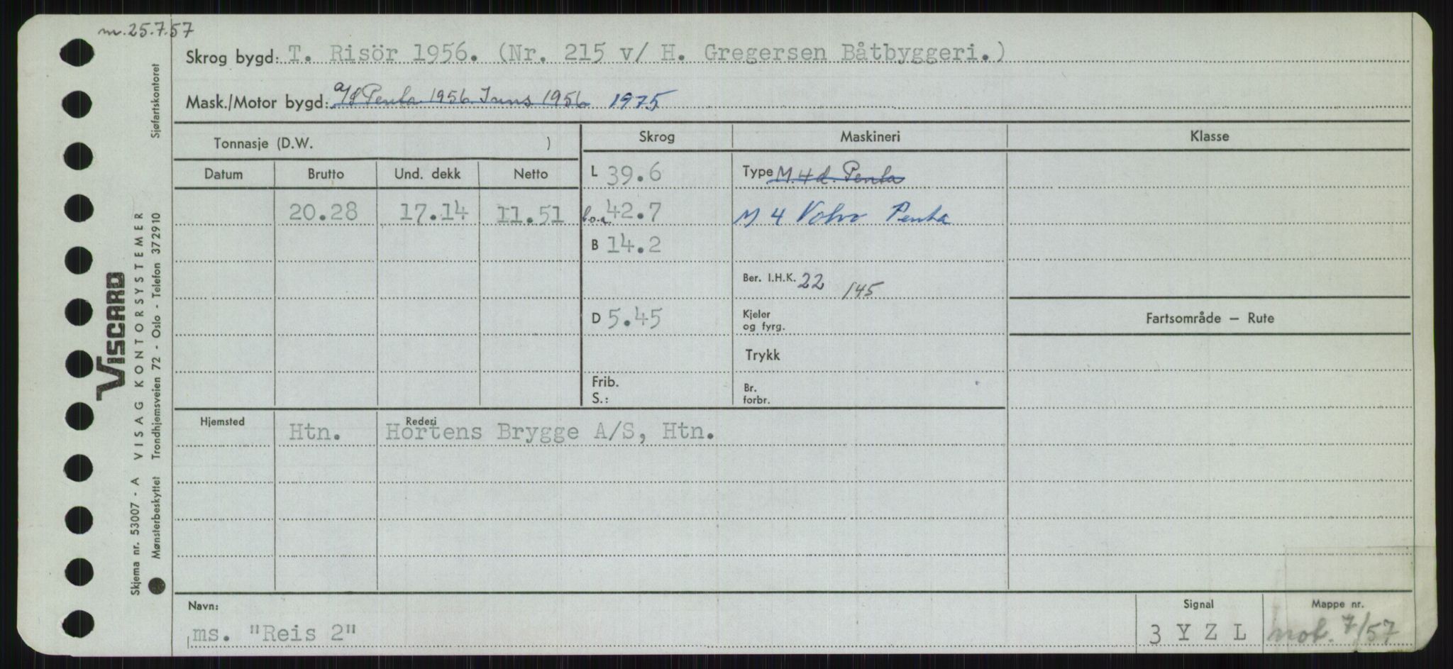 Sjøfartsdirektoratet med forløpere, Skipsmålingen, RA/S-1627/H/Ha/L0004/0002: Fartøy, Mas-R / Fartøy, Odin-R, p. 615