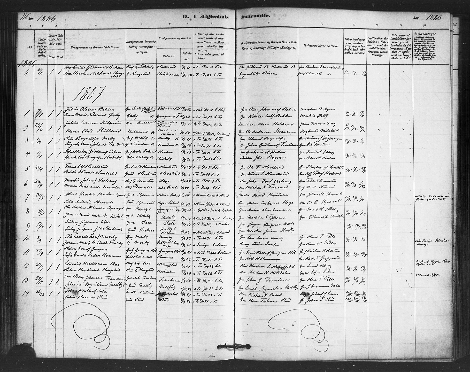 Trøgstad prestekontor Kirkebøker, SAO/A-10925/F/Fb/L0001: Parish register (official) no. II 1, 1878-1902, p. 116