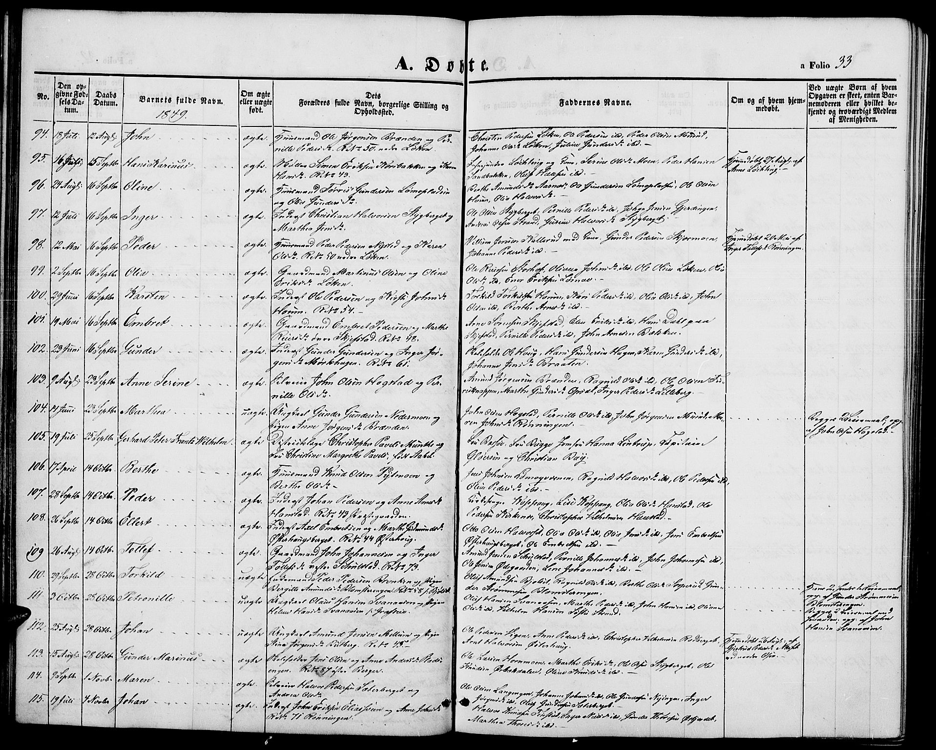 Elverum prestekontor, AV/SAH-PREST-044/H/Ha/Hab/L0002: Parish register (copy) no. 2, 1845-1855, p. 33