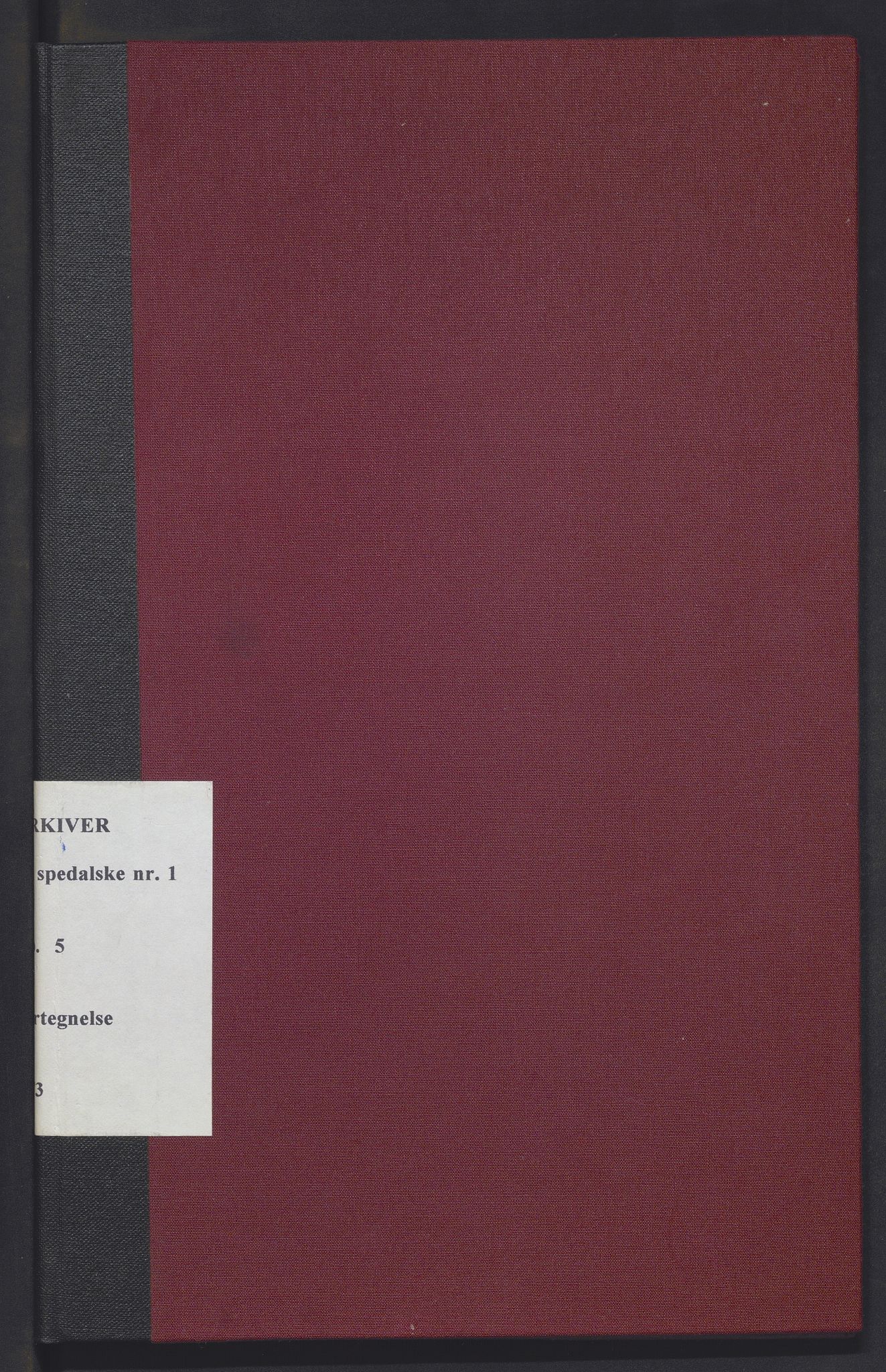 Lepraarkiver - Pleiestiftelsen for spedalske no.1, SAB/A-60601/D.b/L0005: Inventarfortegnelse, 1873