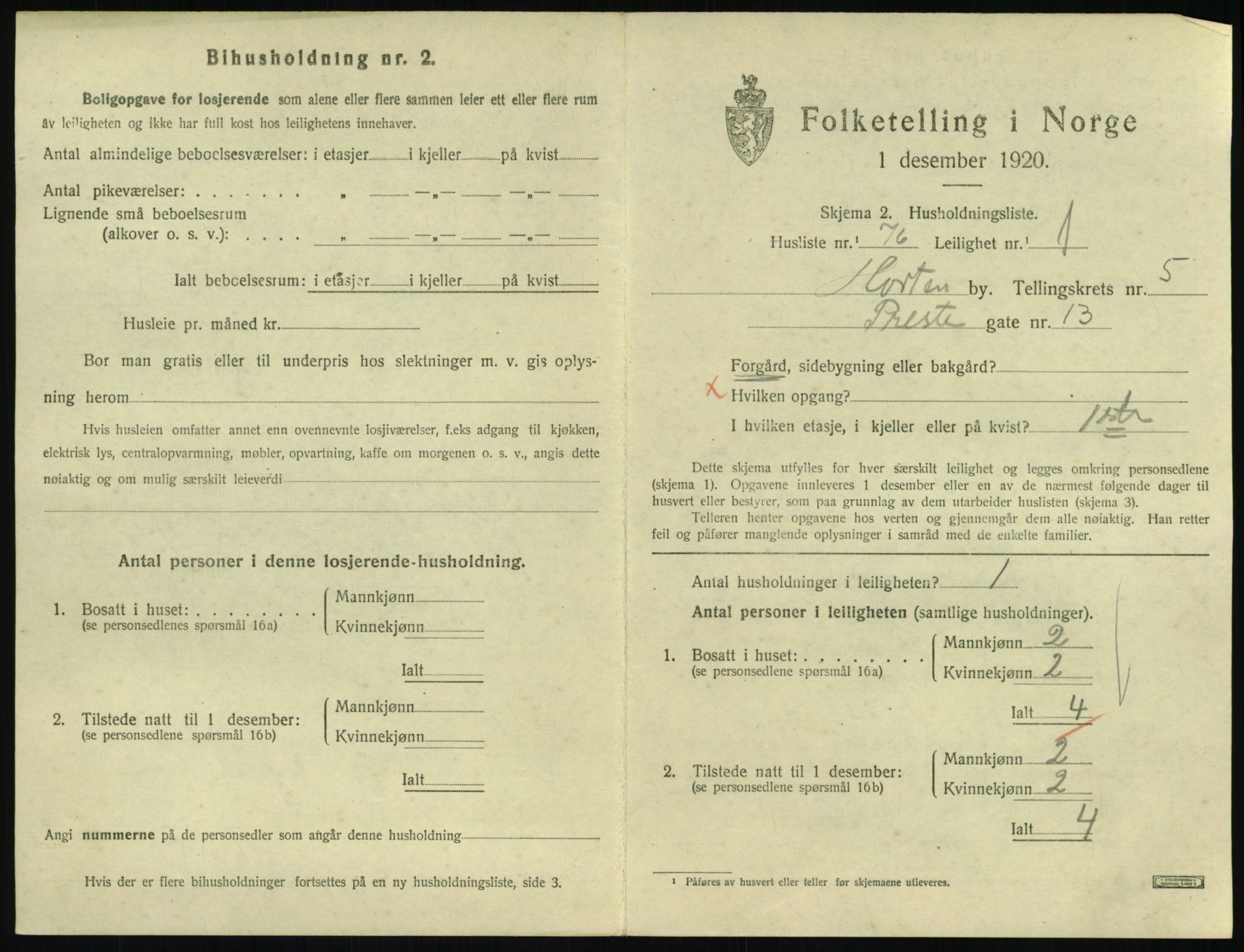 SAKO, 1920 census for Horten, 1920, p. 5939