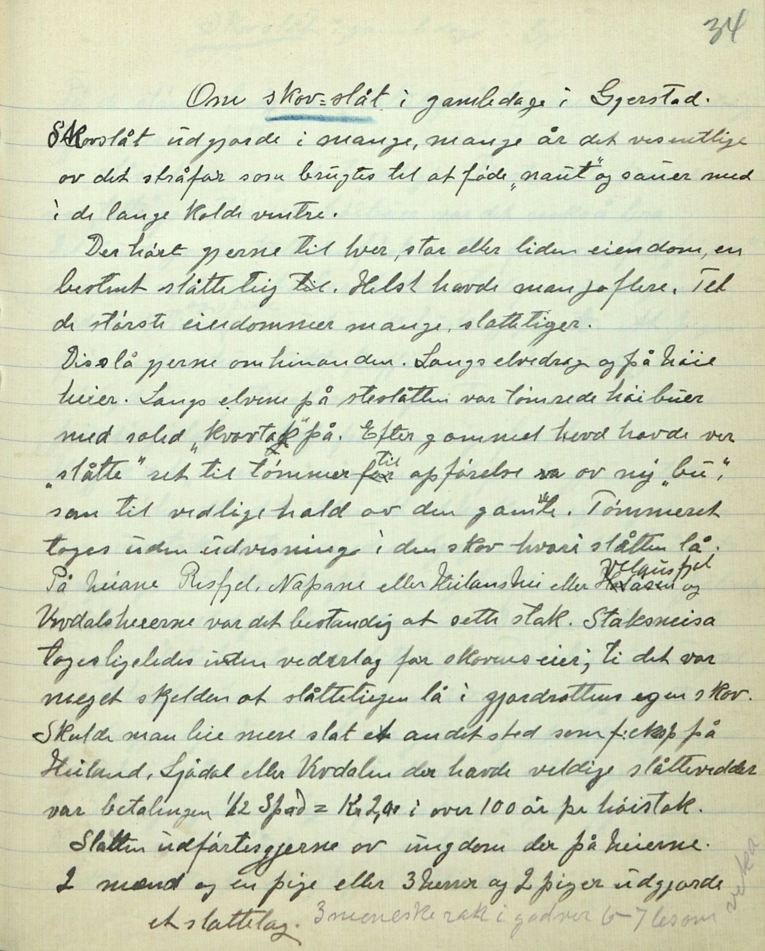 Rikard Berge, TEMU/TGM-A-1003/F/L0007/0045: 251-299 / 295 Gjerstad. Oppskrifter skrivne av Lars Skeldsø. Bygdehistorie og skikkar, 1920, p. 34