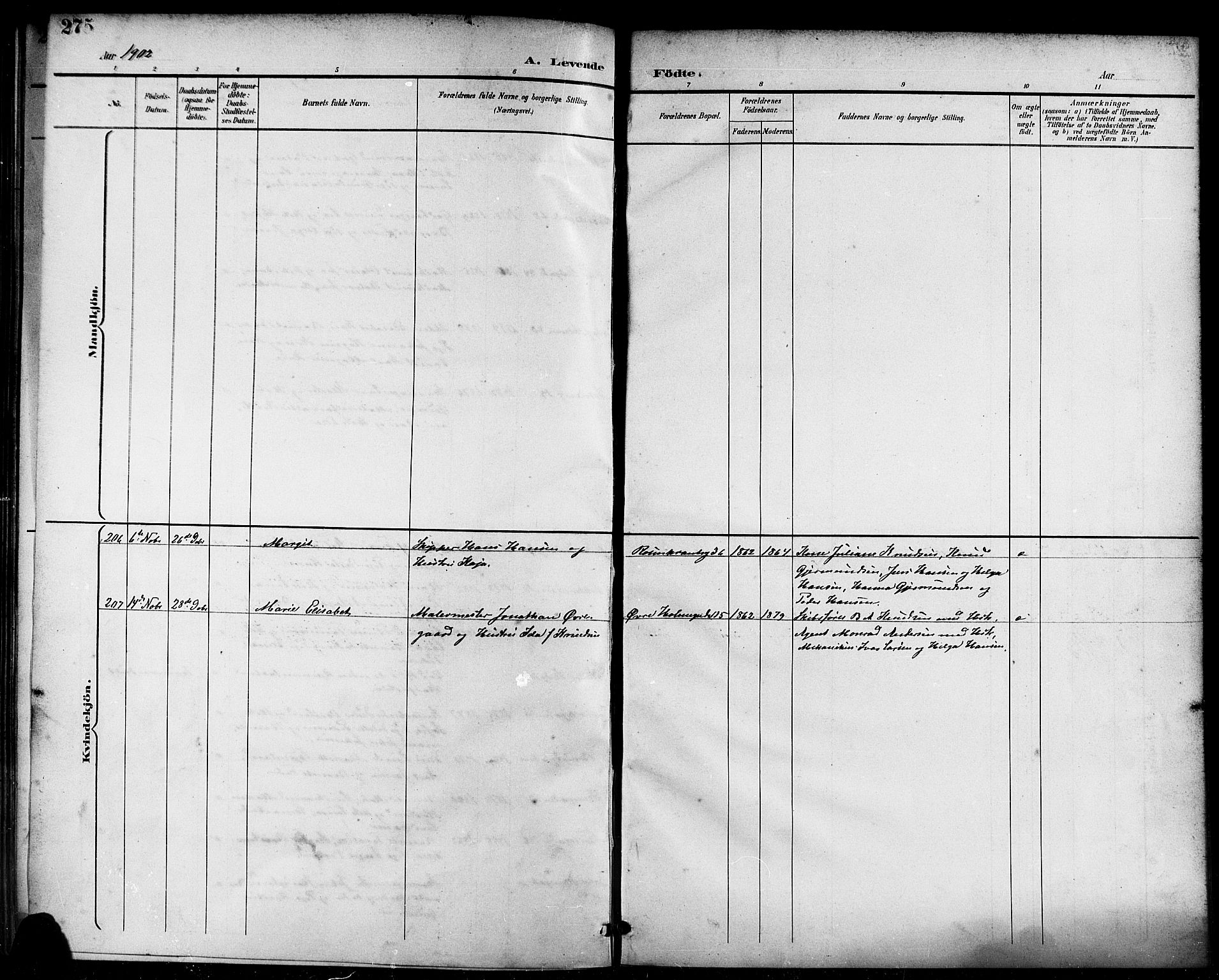 Domkirken sokneprestkontor, AV/SAST-A-101812/001/30/30BB/L0016: Parish register (copy) no. B 16, 1891-1902, p. 275