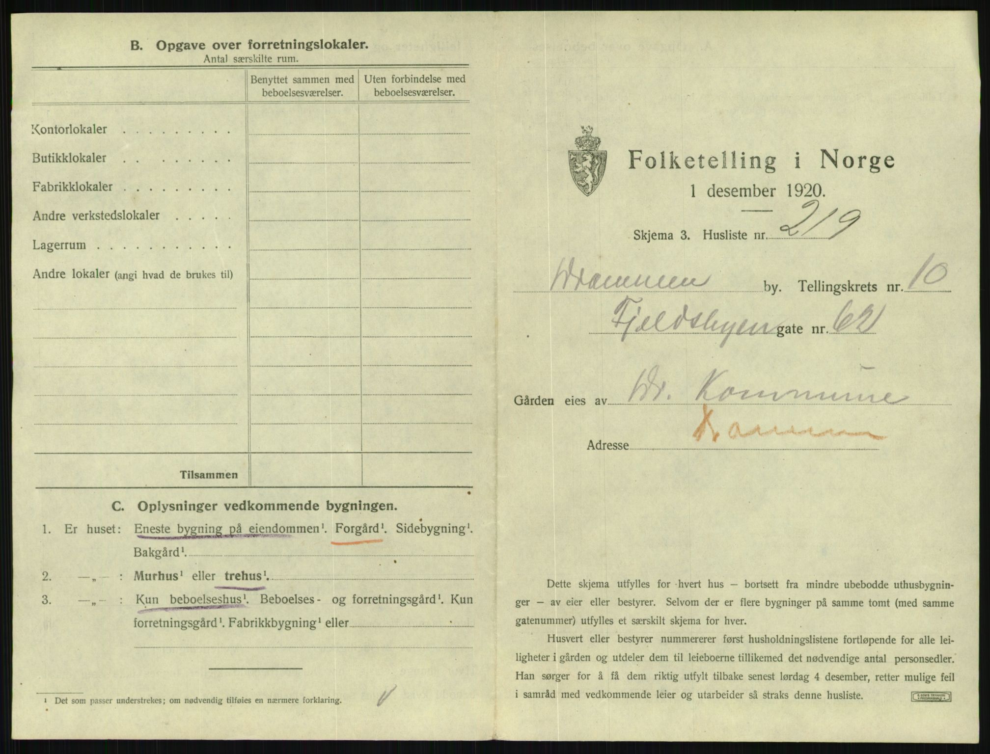 SAKO, 1920 census for Drammen, 1920, p. 5142