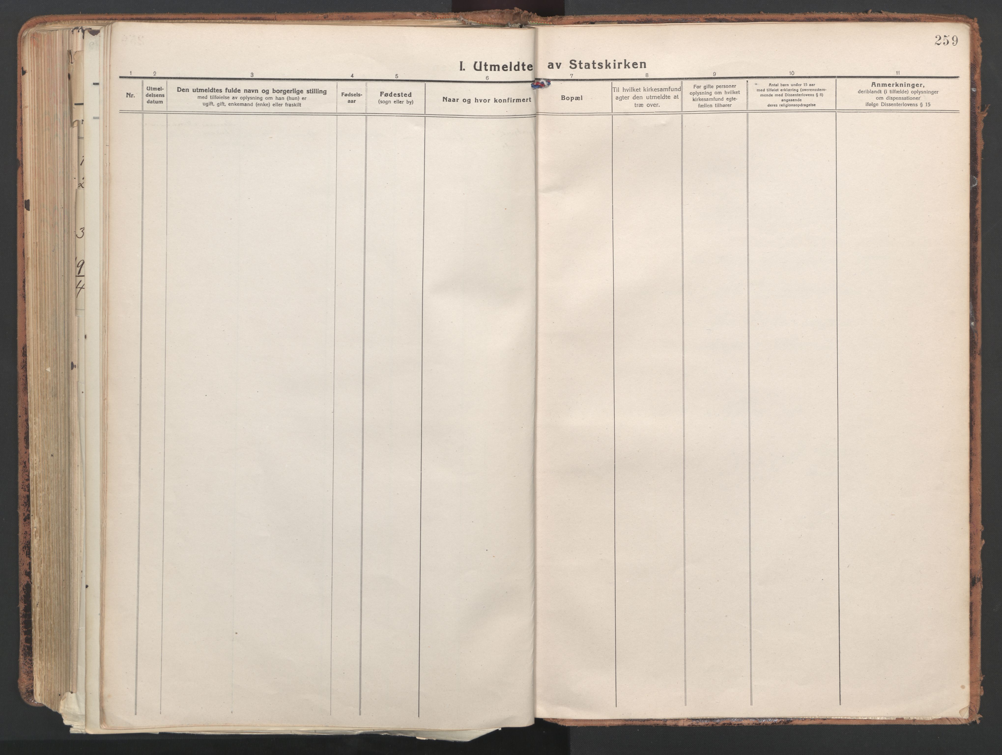 Ministerialprotokoller, klokkerbøker og fødselsregistre - Møre og Romsdal, AV/SAT-A-1454/513/L0180: Parish register (official) no. 513A07, 1919-1929, p. 259