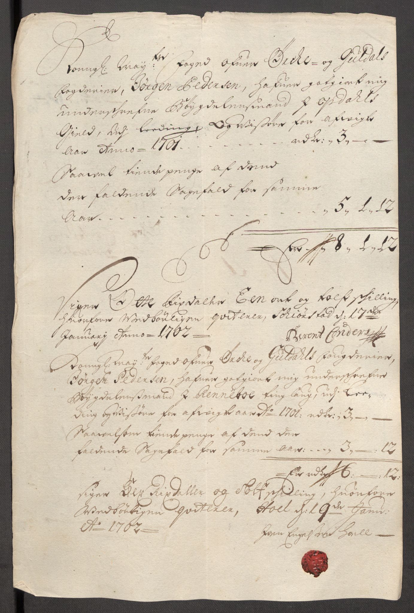 Rentekammeret inntil 1814, Reviderte regnskaper, Fogderegnskap, AV/RA-EA-4092/R60/L3951: Fogderegnskap Orkdal og Gauldal, 1701, p. 171