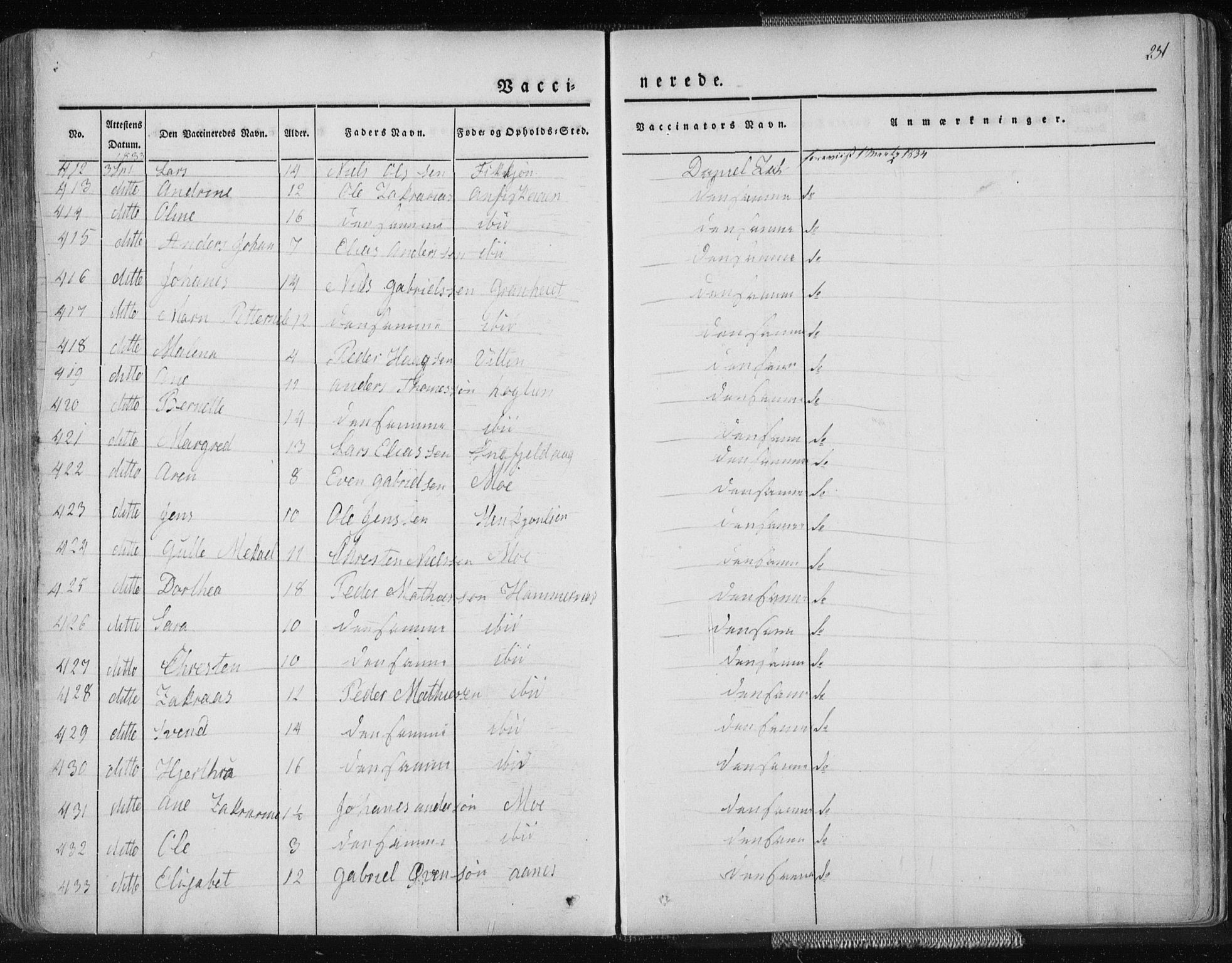 Ministerialprotokoller, klokkerbøker og fødselsregistre - Nordland, AV/SAT-A-1459/827/L0390: Parish register (official) no. 827A02, 1826-1841, p. 231