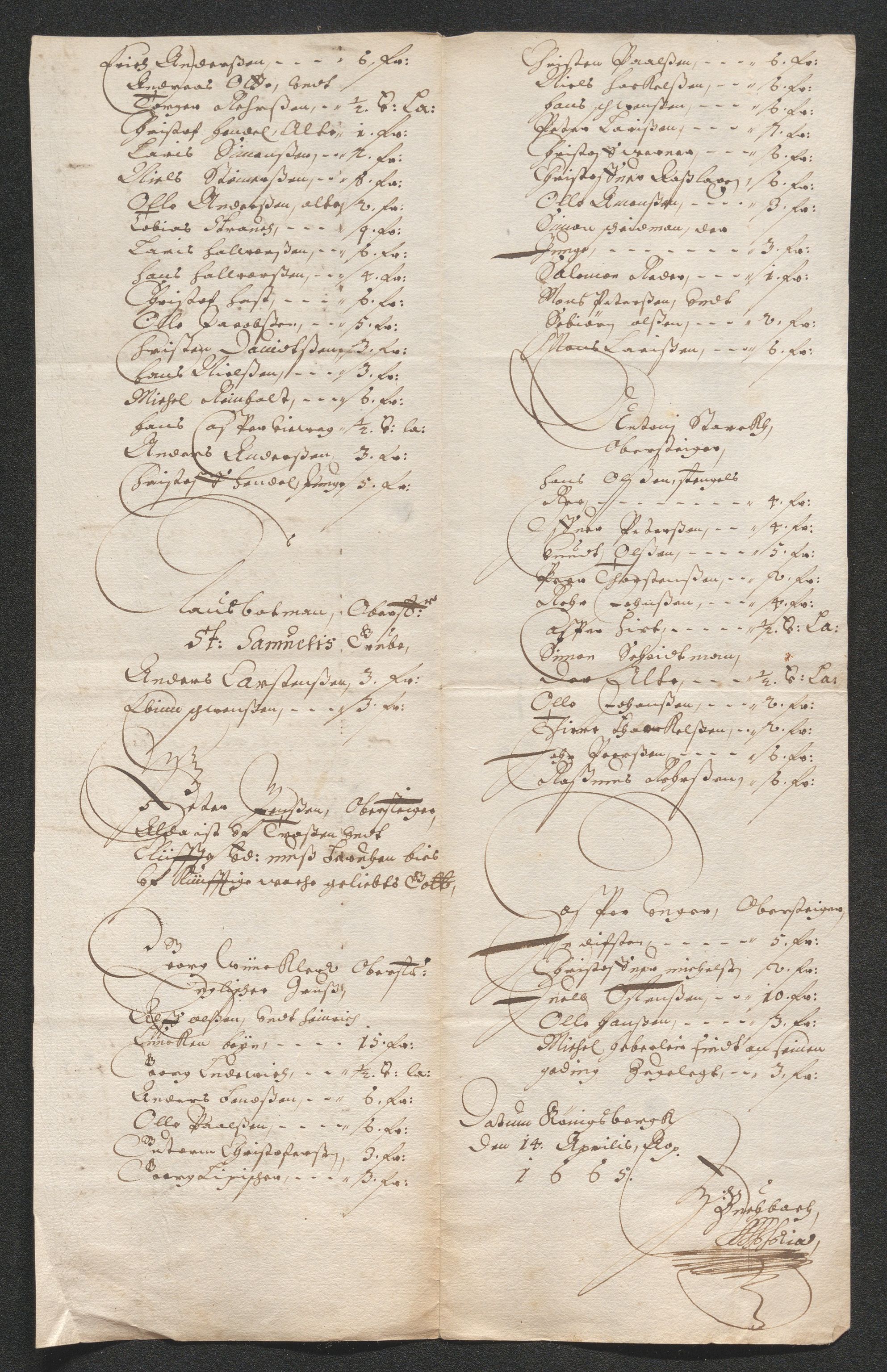 Kongsberg Sølvverk 1623-1816, AV/SAKO-EA-3135/001/D/Dc/Dcd/L0037: Utgiftsregnskap for gruver m.m., 1664-1665, p. 454