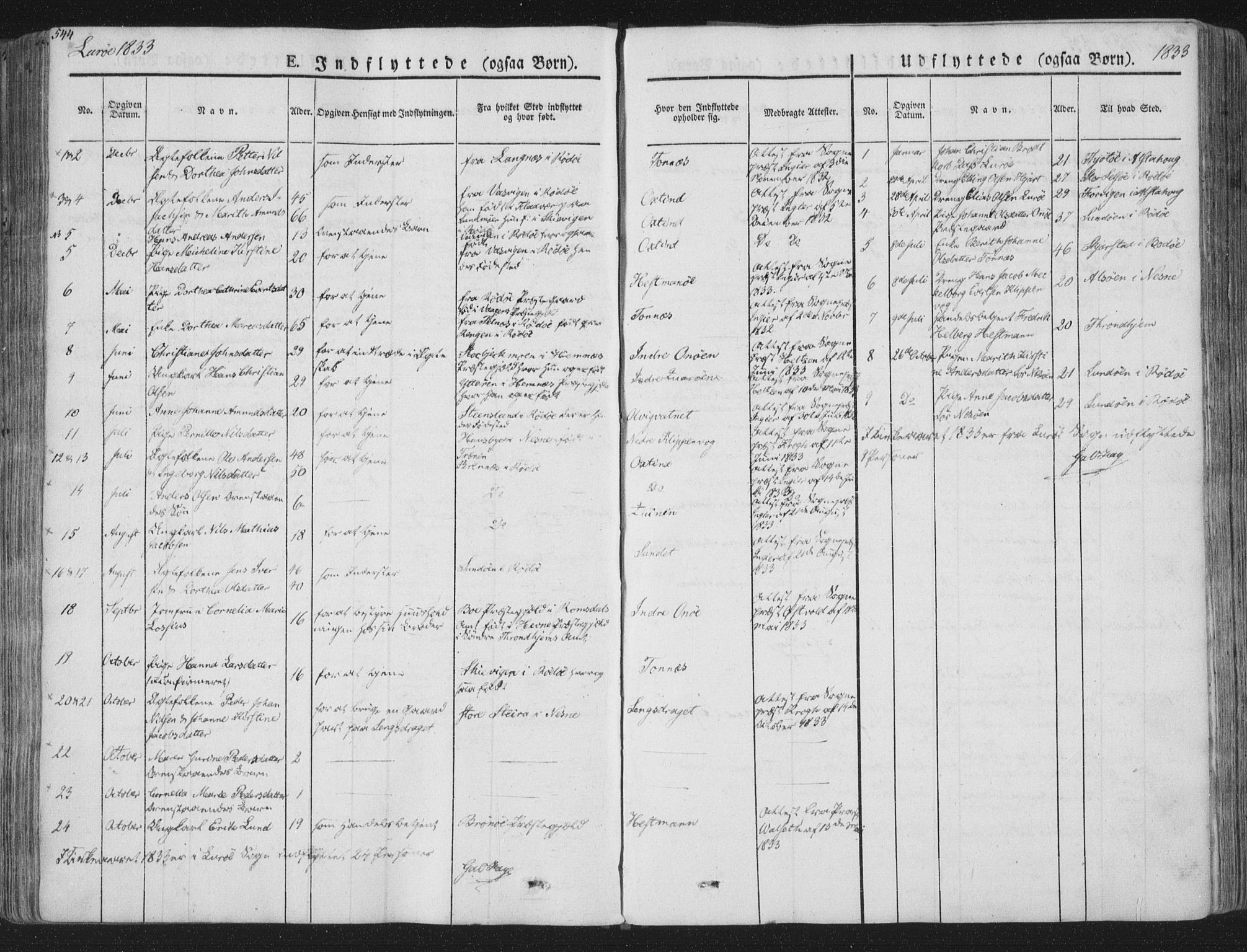 Ministerialprotokoller, klokkerbøker og fødselsregistre - Nordland, SAT/A-1459/839/L0566: Parish register (official) no. 839A03, 1825-1862, p. 544