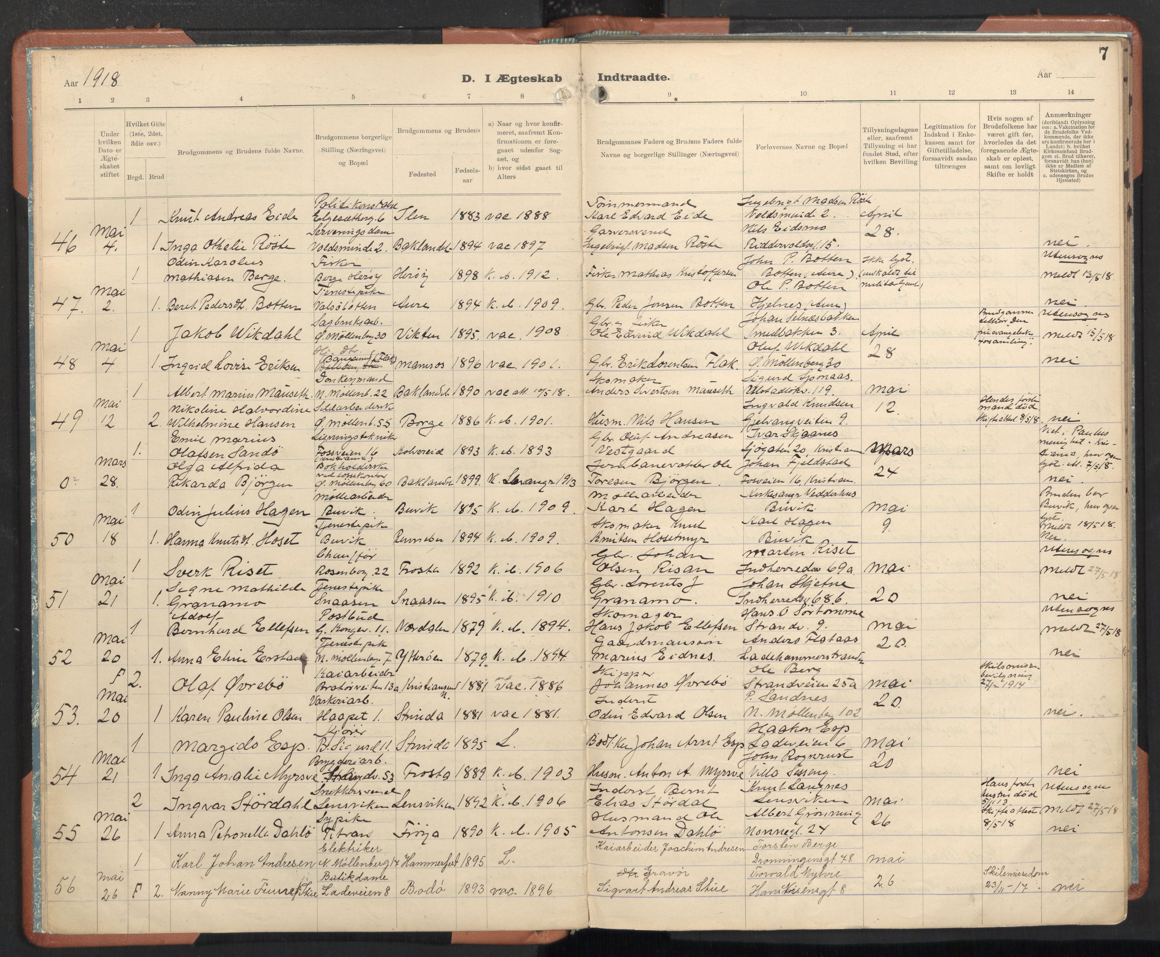 Ministerialprotokoller, klokkerbøker og fødselsregistre - Sør-Trøndelag, AV/SAT-A-1456/605/L0245: Parish register (official) no. 605A07, 1916-1938, p. 7