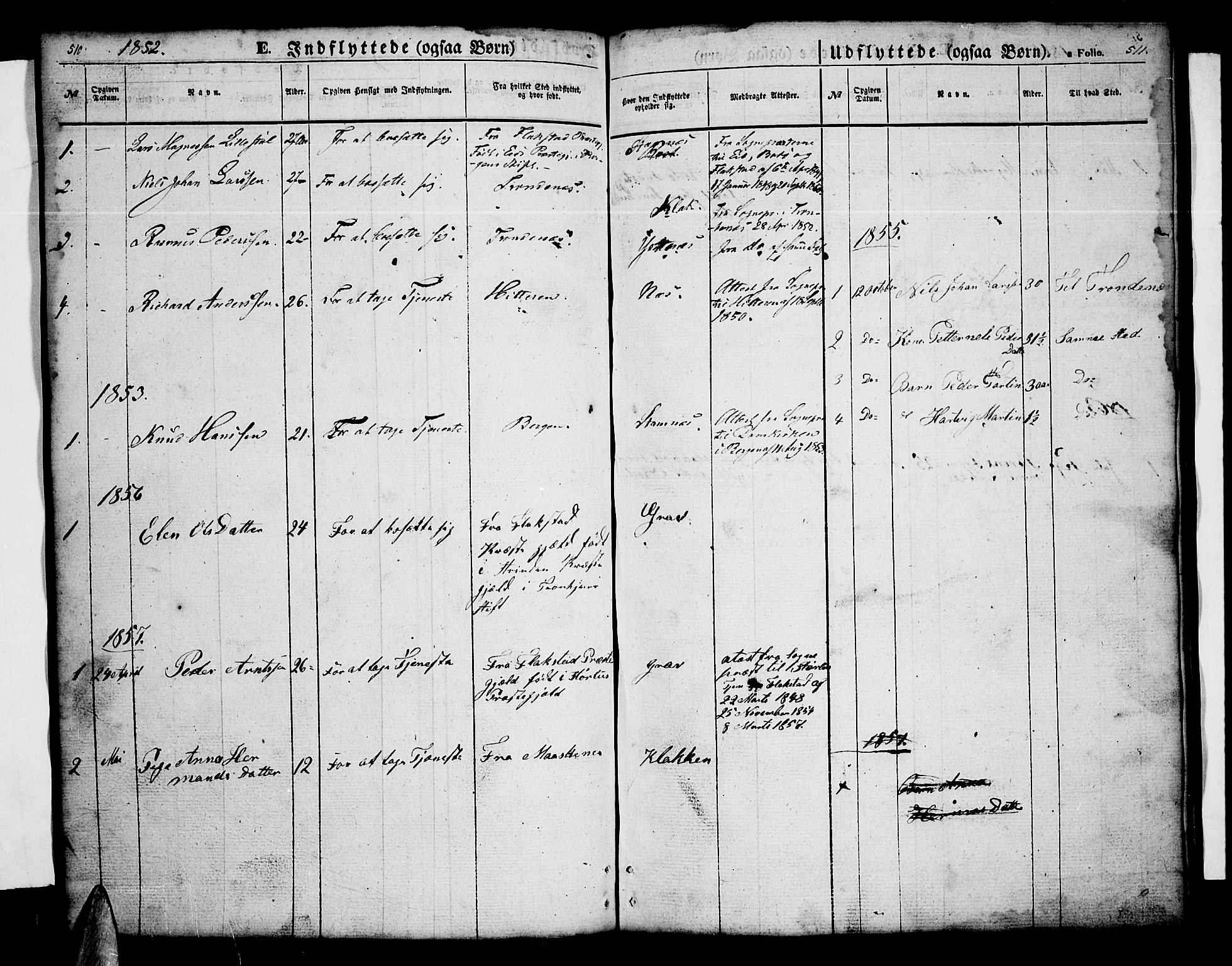 Ministerialprotokoller, klokkerbøker og fødselsregistre - Nordland, SAT/A-1459/808/L0130: Parish register (copy) no. 808C01, 1851-1878, p. 510-511