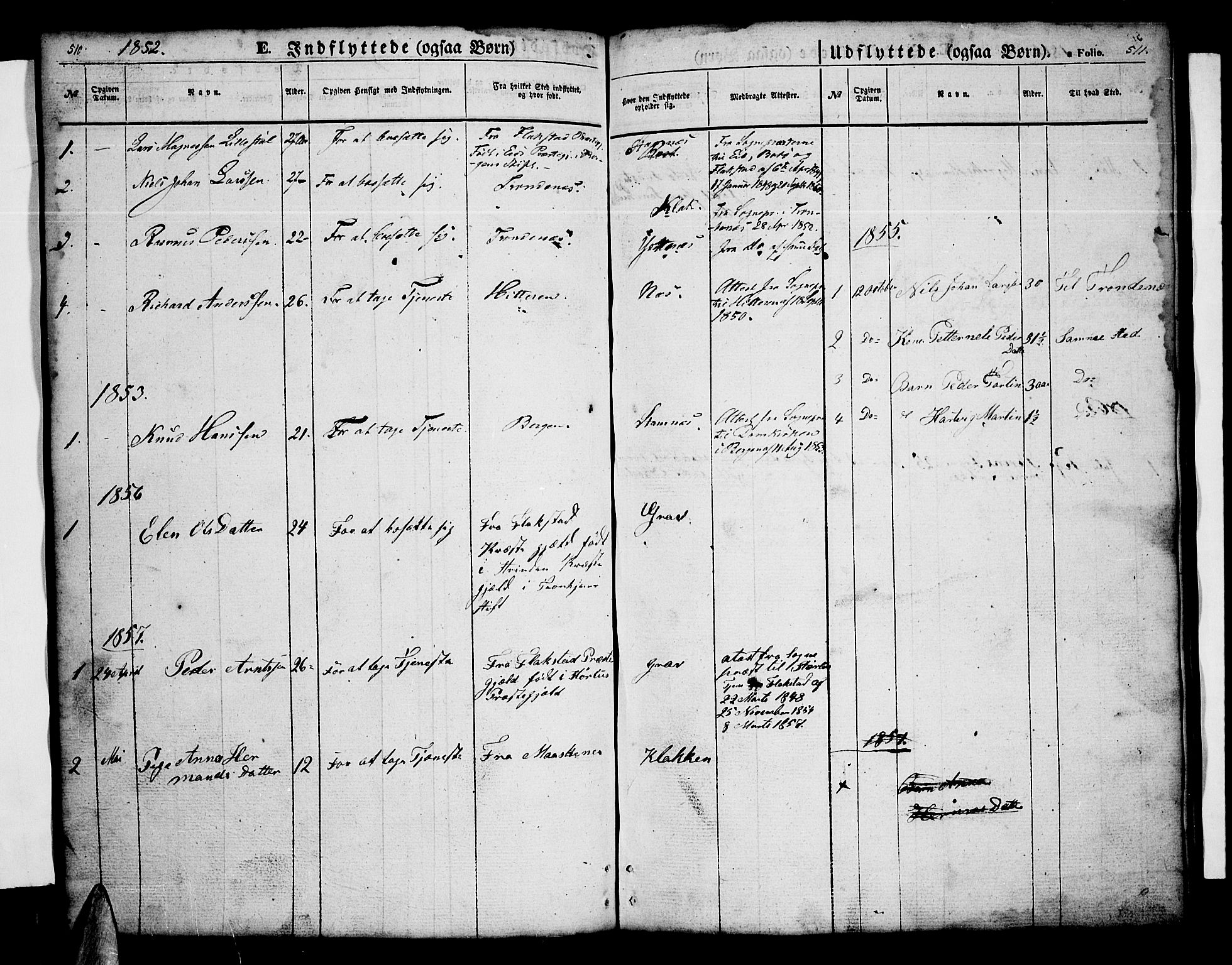 Ministerialprotokoller, klokkerbøker og fødselsregistre - Nordland, AV/SAT-A-1459/808/L0130: Parish register (copy) no. 808C01, 1851-1878, p. 510-511