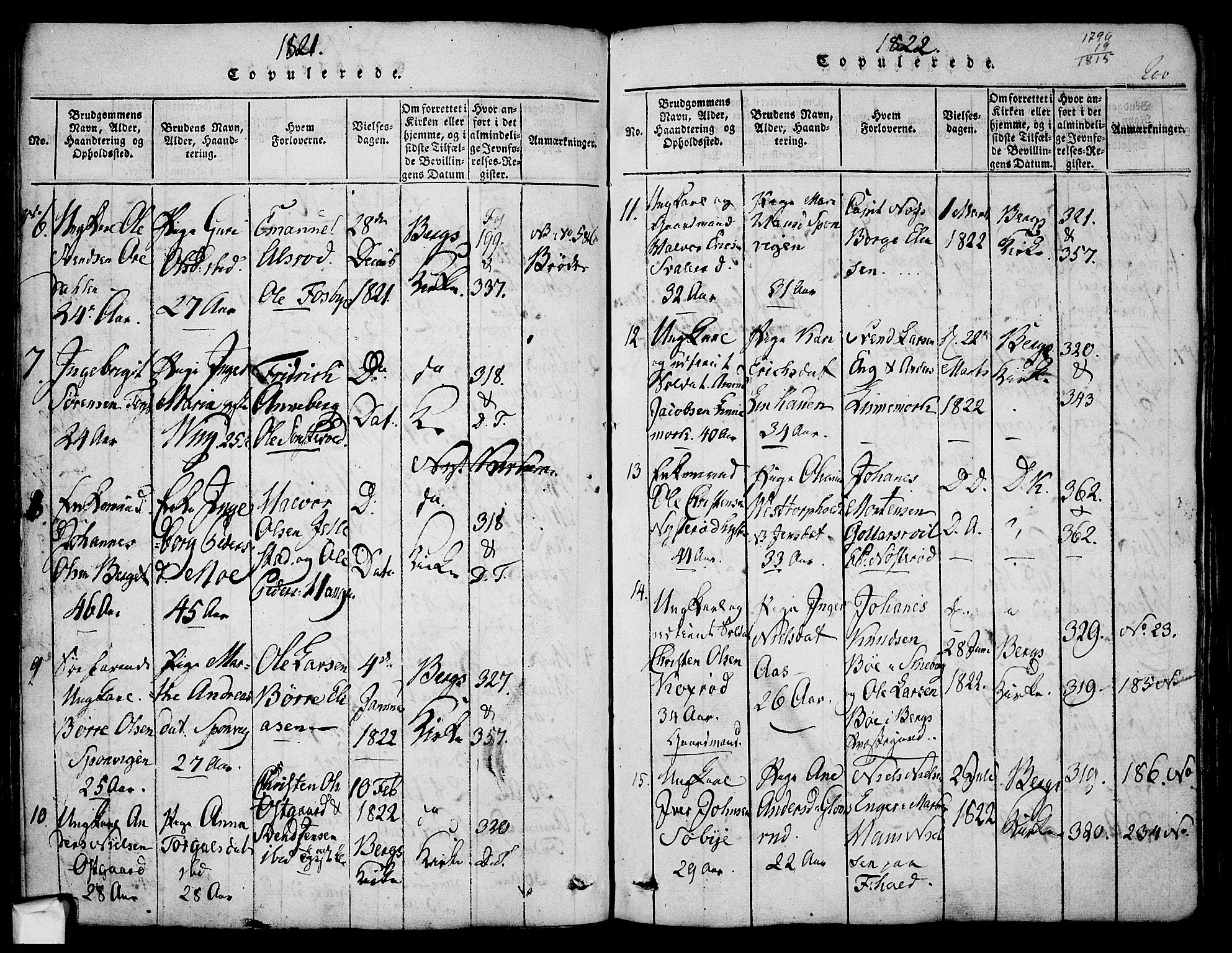 Berg prestekontor Kirkebøker, AV/SAO-A-10902/F/Fa/L0002: Parish register (official) no. I 2, 1815-1831, p. 200