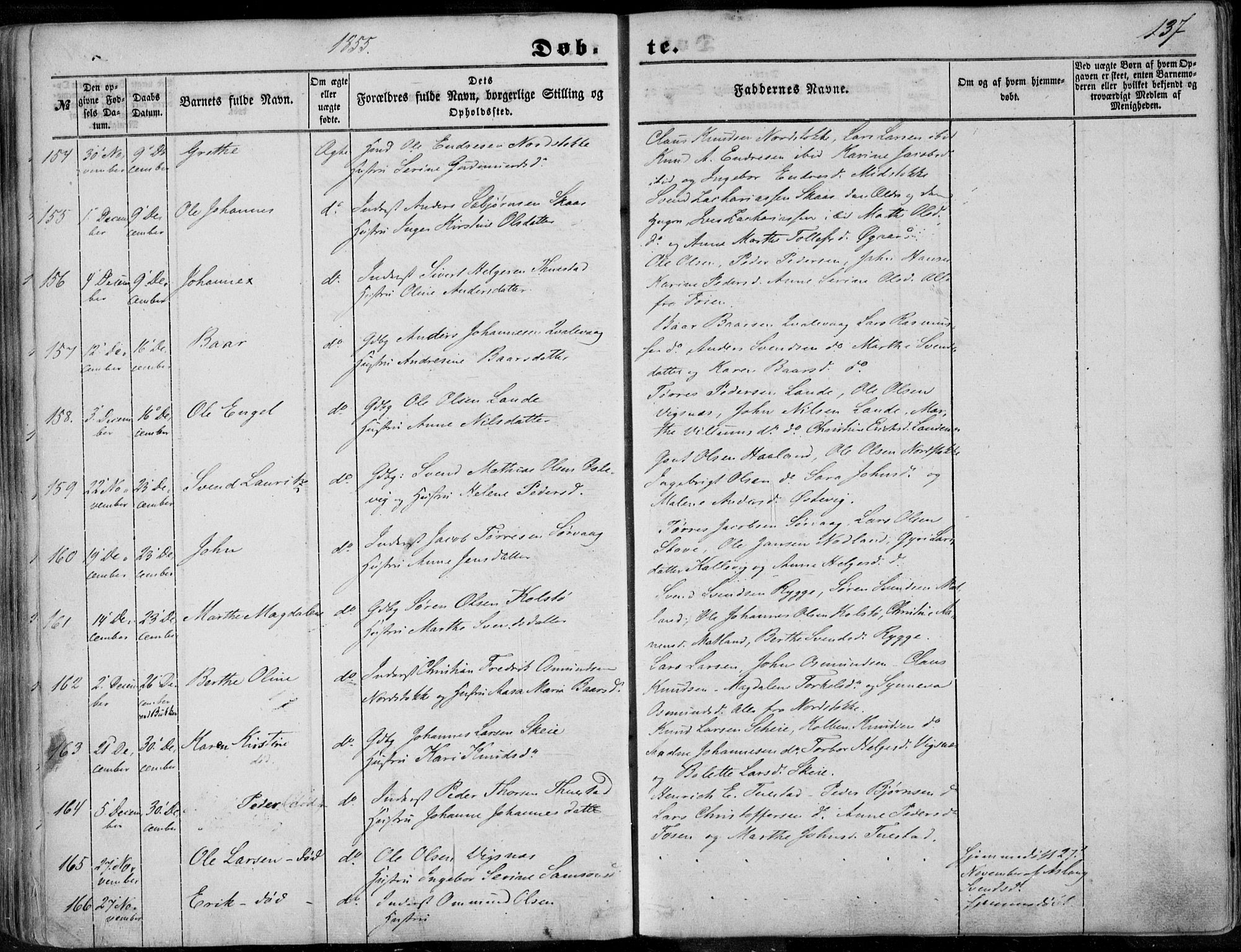 Avaldsnes sokneprestkontor, AV/SAST-A -101851/H/Ha/Haa/L0008: Parish register (official) no. A 8, 1847-1857, p. 137