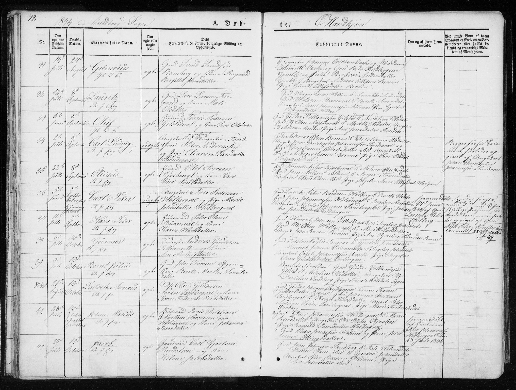Ministerialprotokoller, klokkerbøker og fødselsregistre - Nord-Trøndelag, SAT/A-1458/717/L0154: Parish register (official) no. 717A06 /1, 1836-1849, p. 72