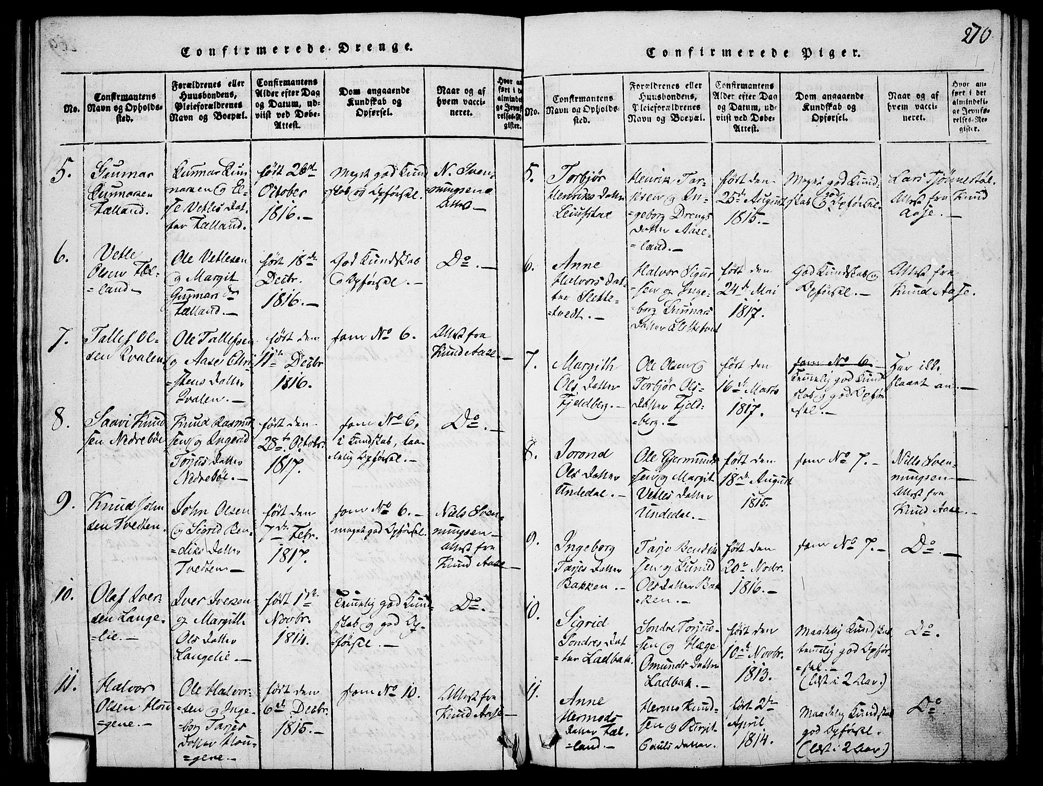 Mo kirkebøker, SAKO/A-286/F/Fa/L0004: Parish register (official) no. I 4, 1814-1844, p. 270