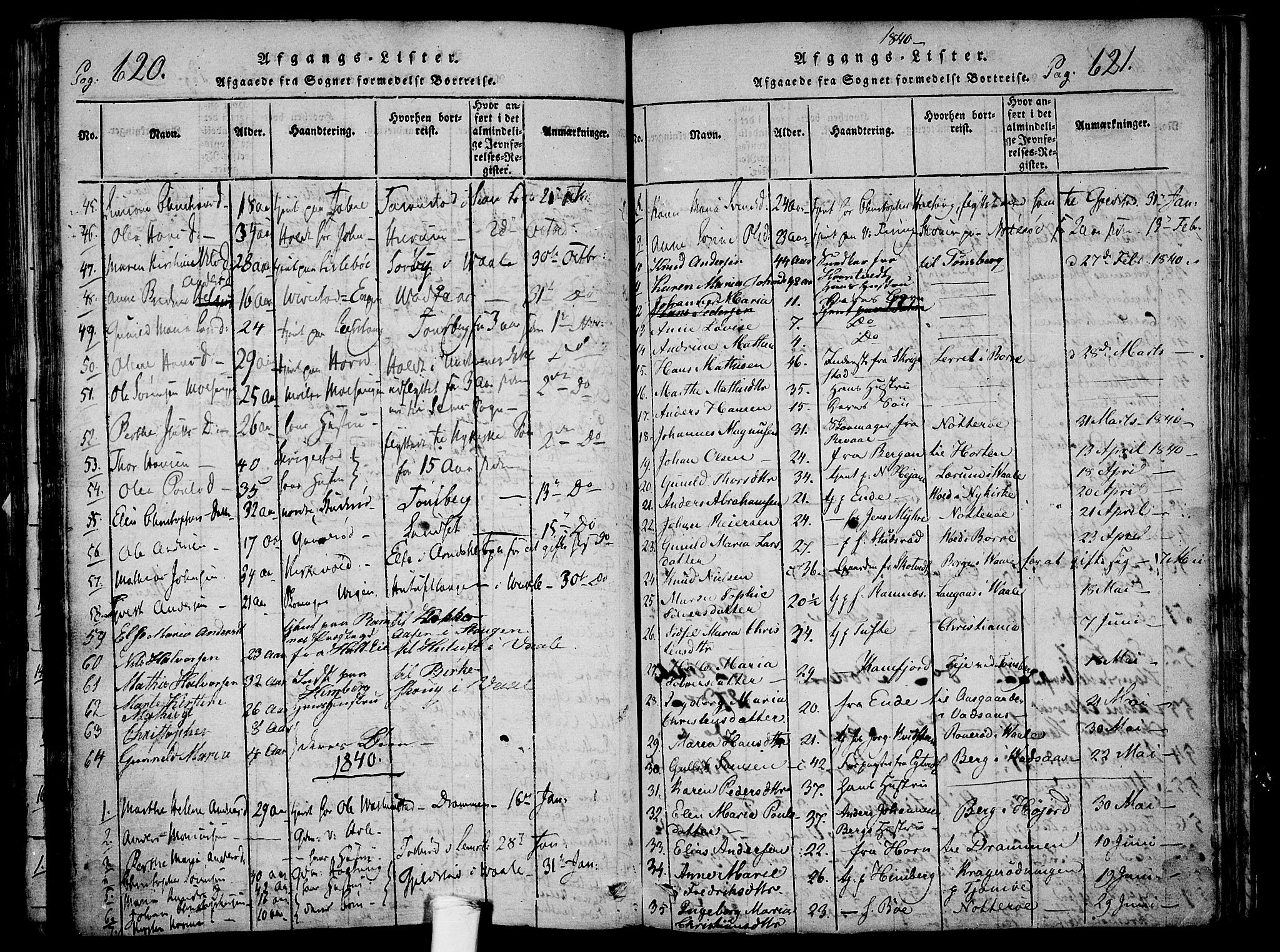 Ramnes kirkebøker, SAKO/A-314/F/Fa/L0004: Parish register (official) no. I 4, 1813-1840, p. 620-621