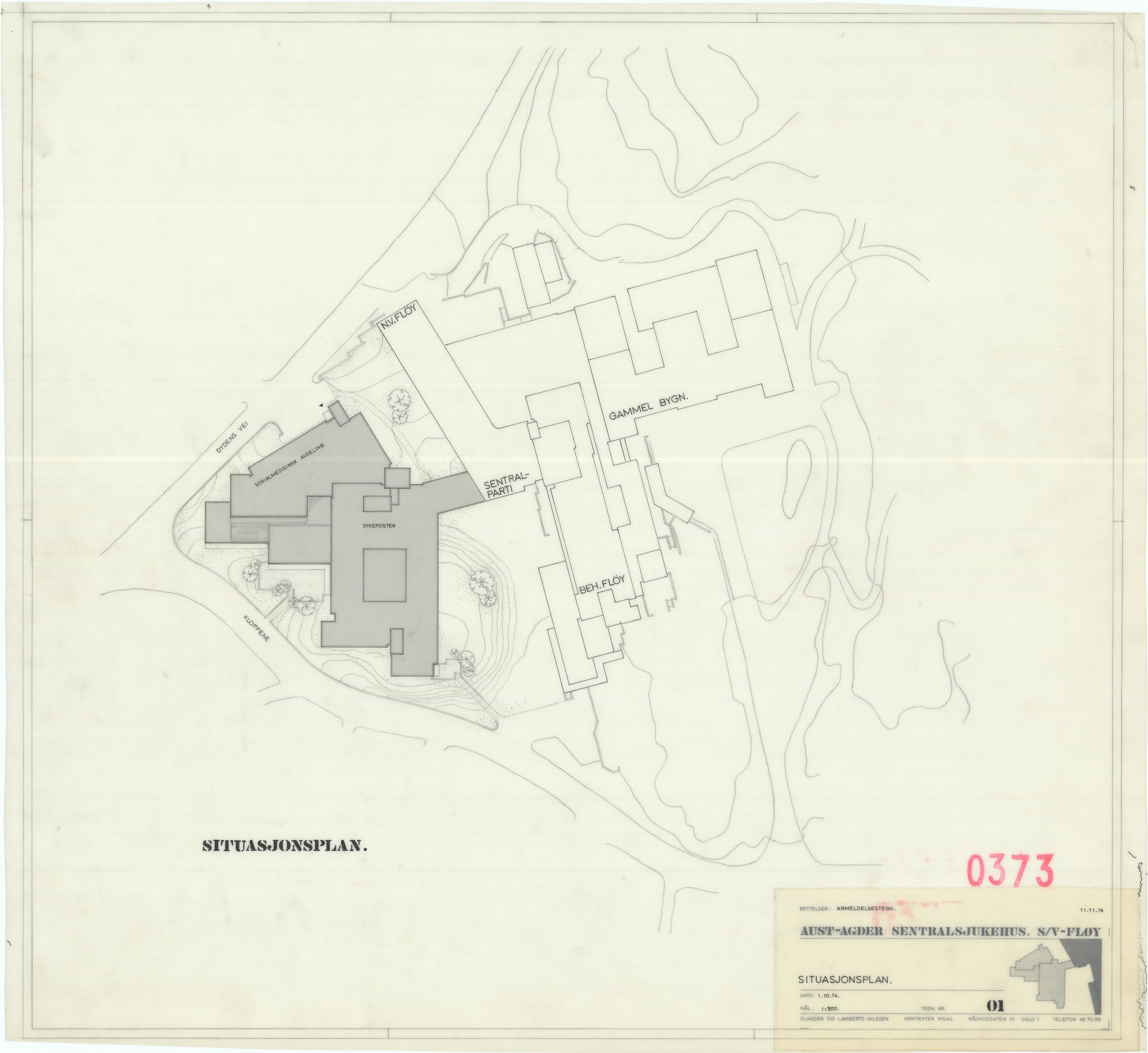 Eliassen og Lambertz-Nilssen Arkitekter, AAKS/PA-2983/T/T03/L0001: Tegningskogger 373, 1974-1978, p. 1