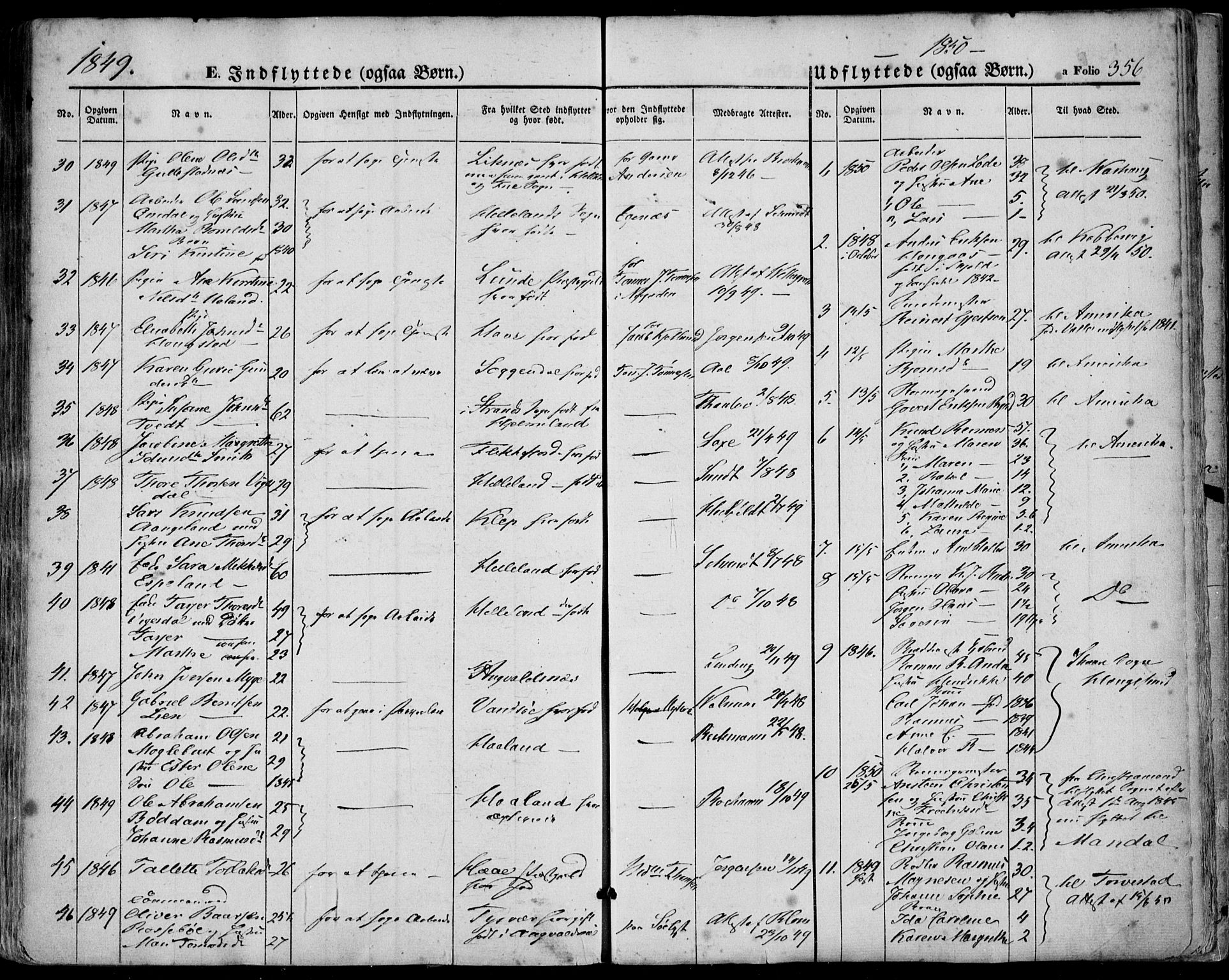 Domkirken sokneprestkontor, SAST/A-101812/001/30/30BA/L0016: Parish register (official) no. A 15, 1844-1854, p. 356