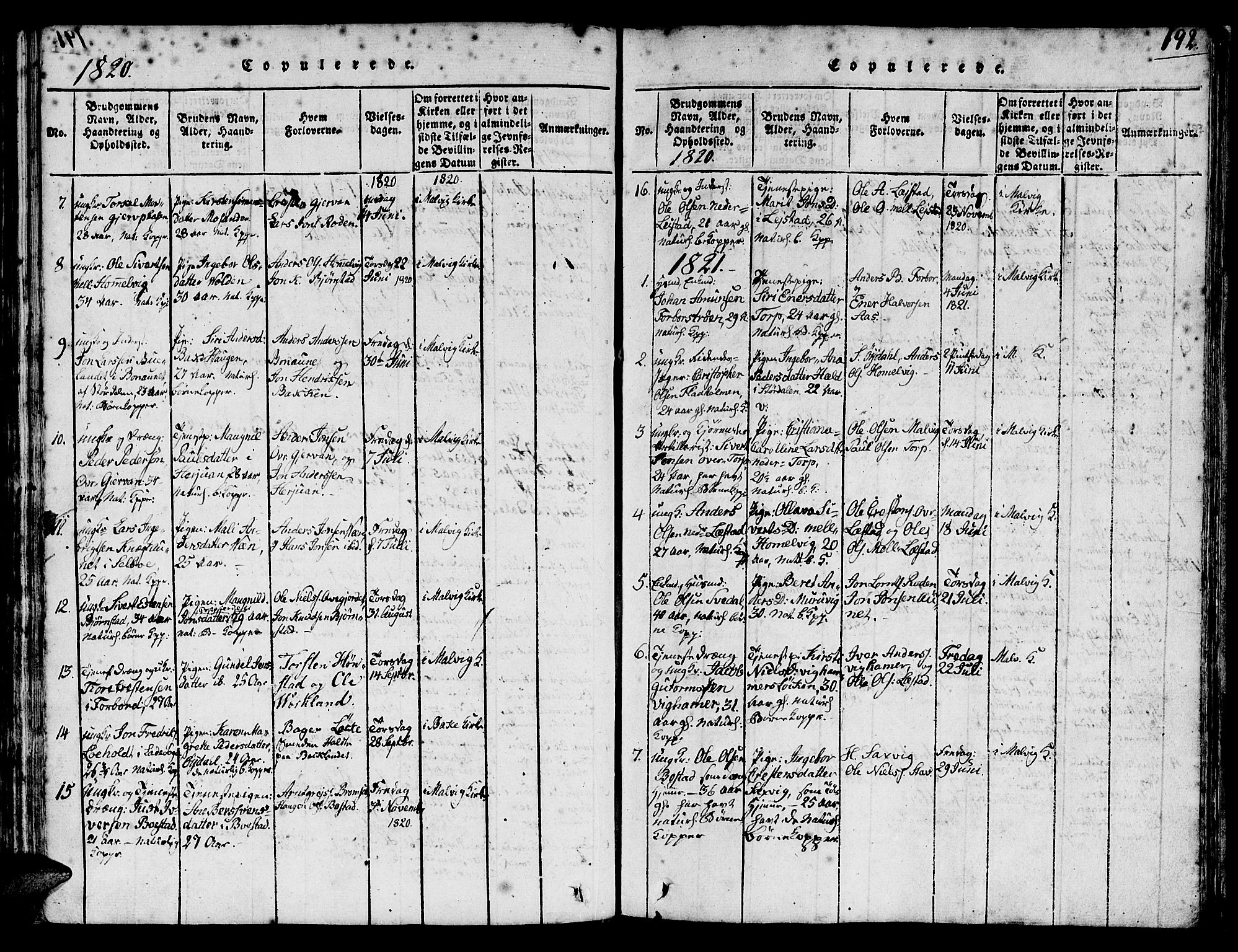 Ministerialprotokoller, klokkerbøker og fødselsregistre - Sør-Trøndelag, SAT/A-1456/616/L0420: Parish register (copy) no. 616C03, 1817-1835, p. 192