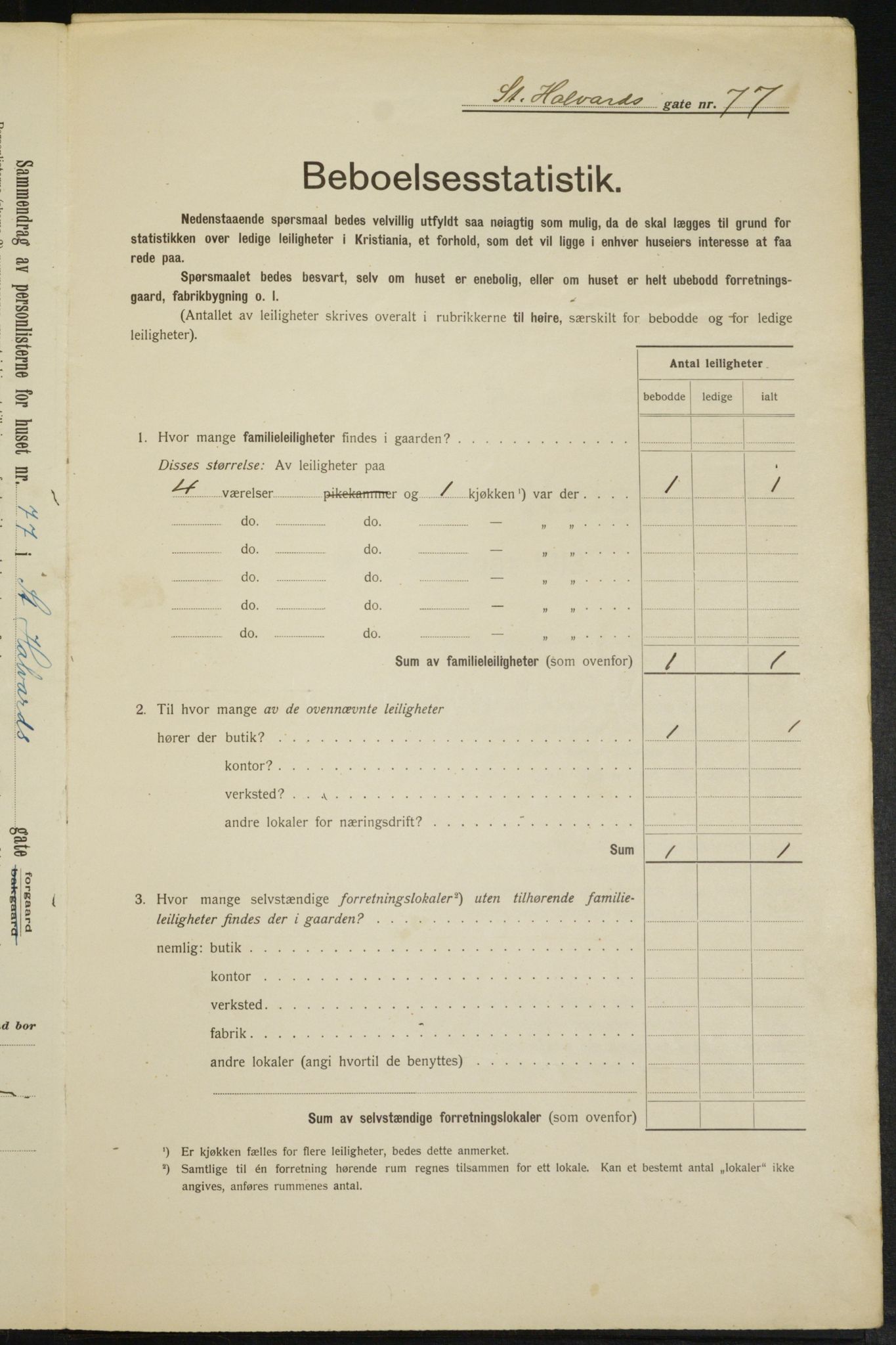 OBA, Municipal Census 1913 for Kristiania, 1913, p. 87891