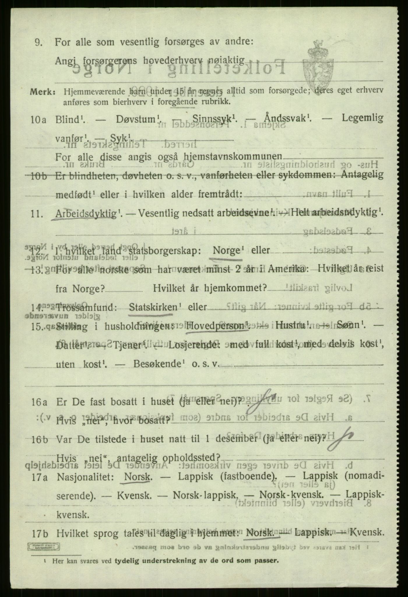 SATØ, 1920 census for Nordreisa, 1920, p. 2704