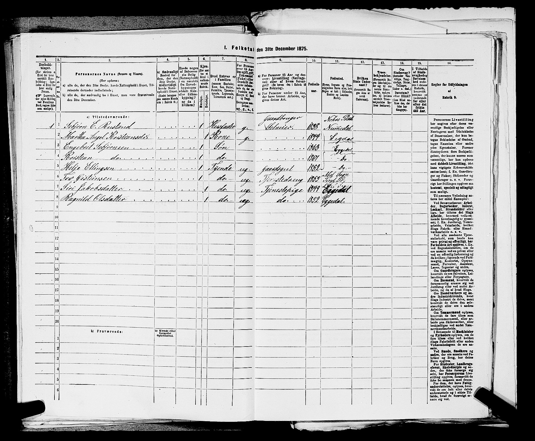 SAKO, 1875 census for 0621P Sigdal, 1875, p. 1993