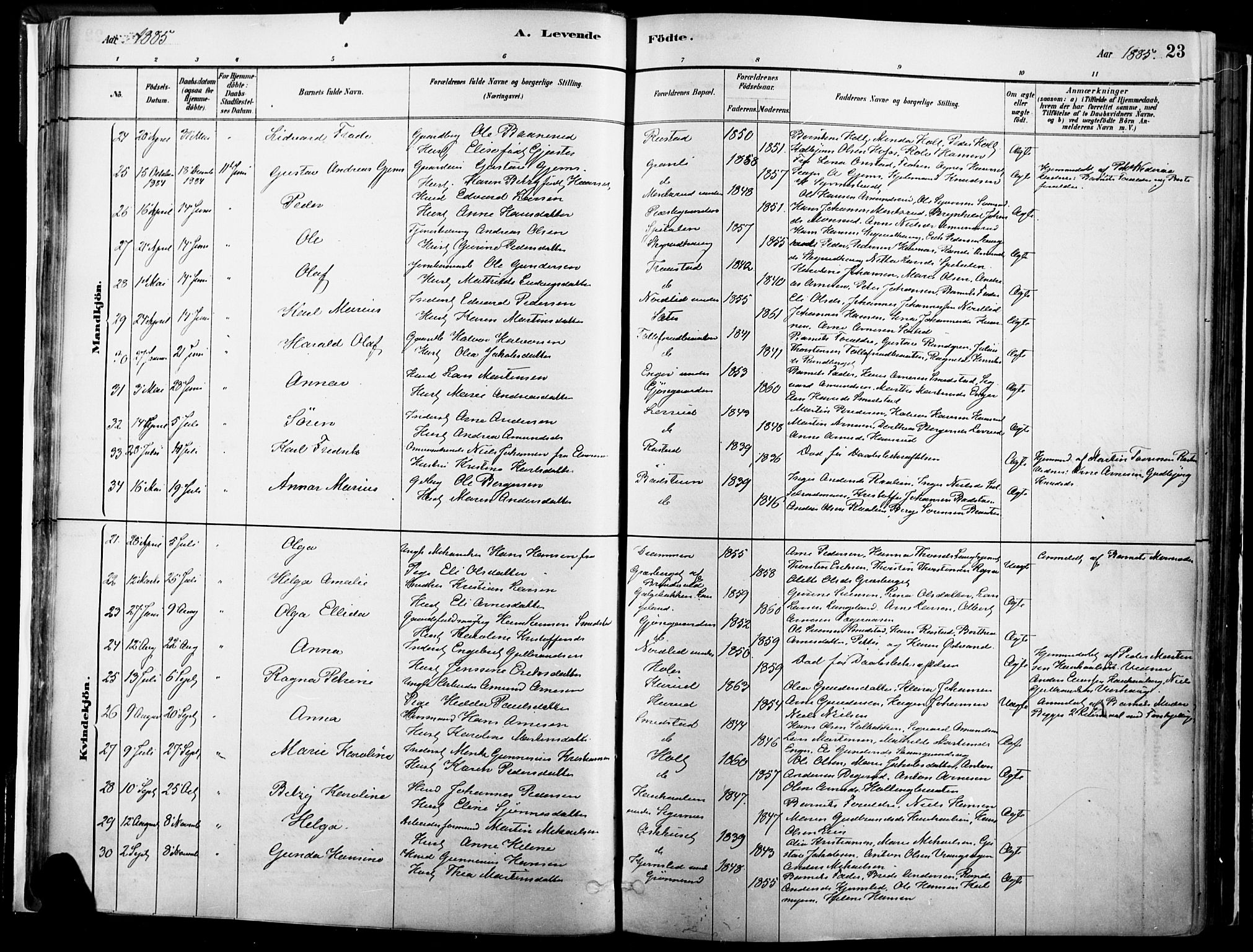 Vinger prestekontor, AV/SAH-PREST-024/H/Ha/Haa/L0014: Parish register (official) no. 14, 1881-1900, p. 23