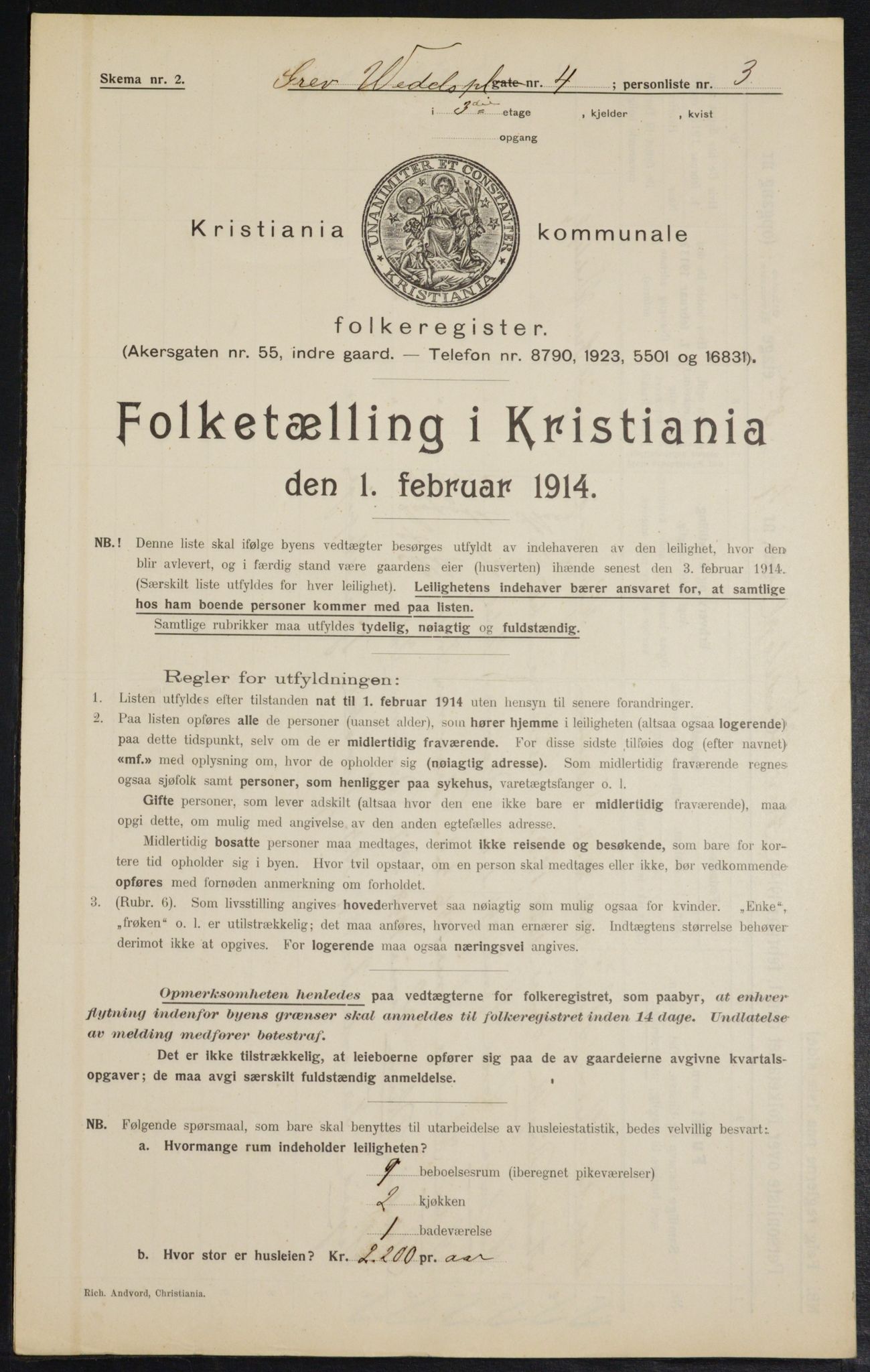 OBA, Municipal Census 1914 for Kristiania, 1914, p. 30011