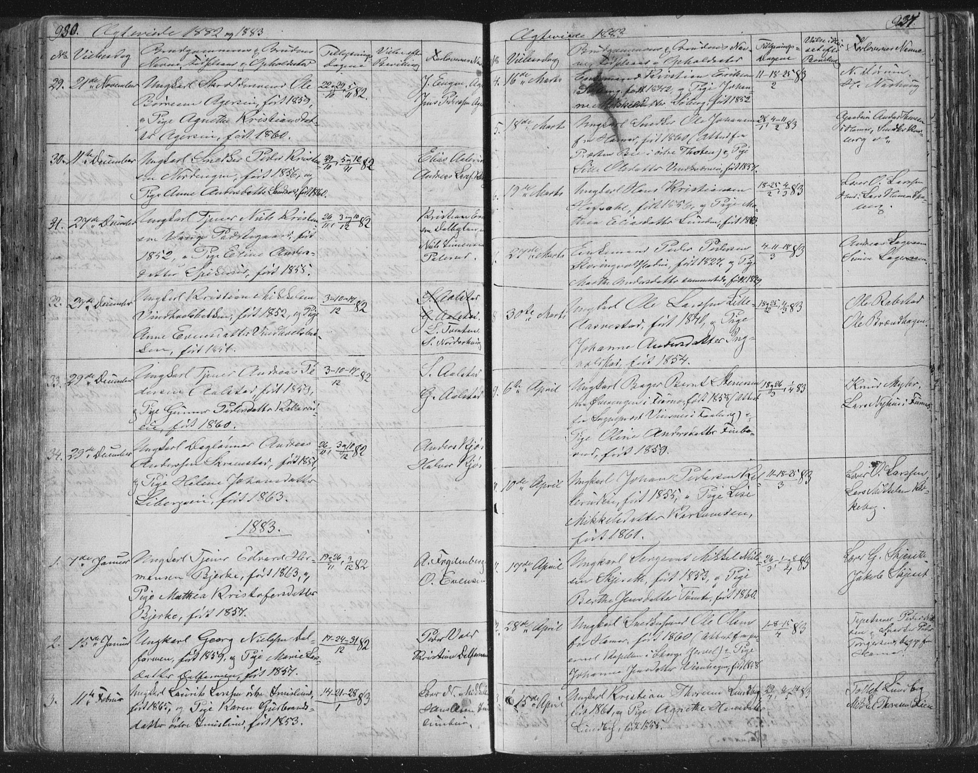 Vang prestekontor, Hedmark, AV/SAH-PREST-008/H/Ha/Hab/L0010B: Parish register (copy) no. 10b, 1854-1896, p. 930-931