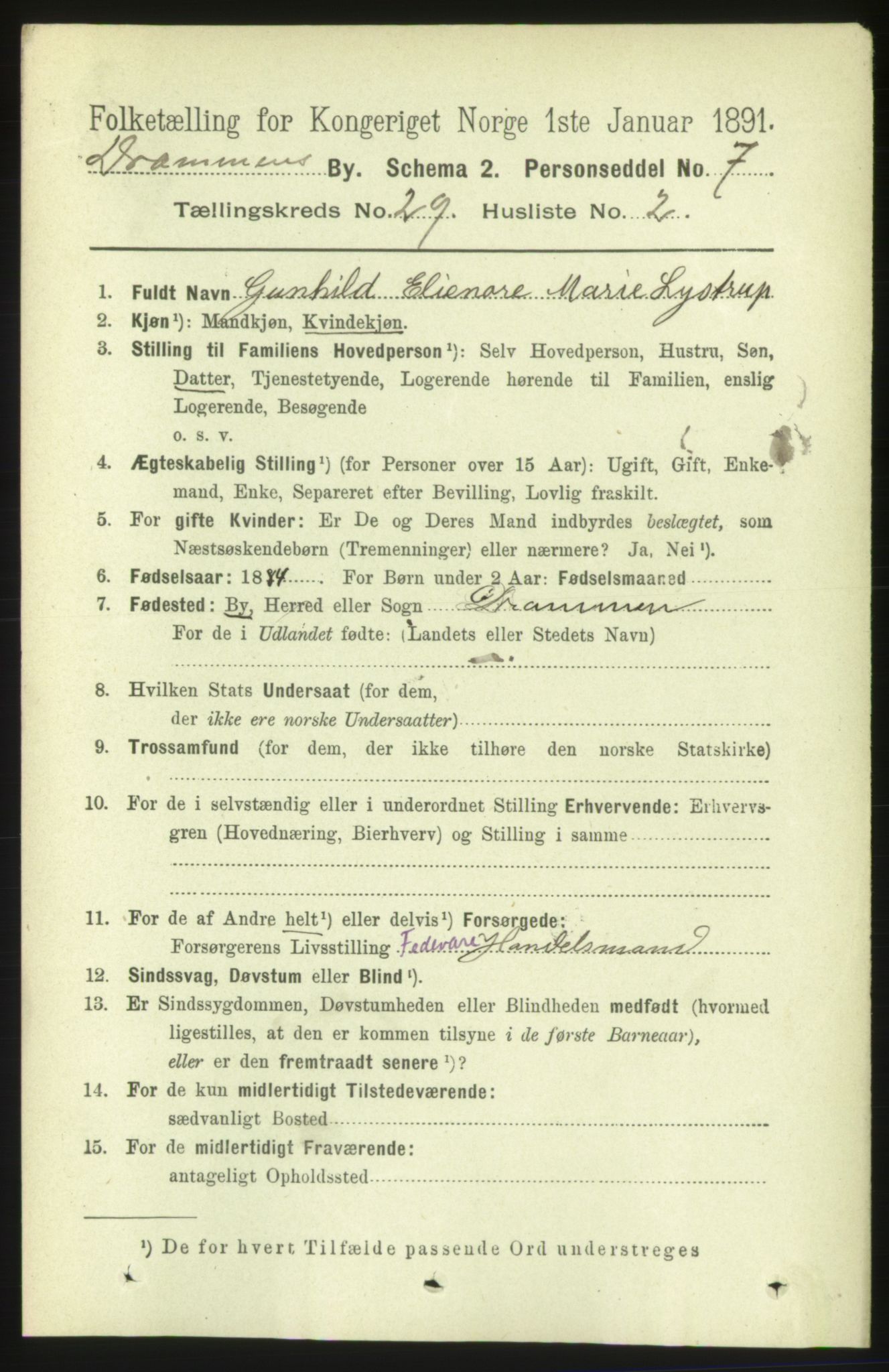 RA, 1891 census for 0602 Drammen, 1891, p. 17411