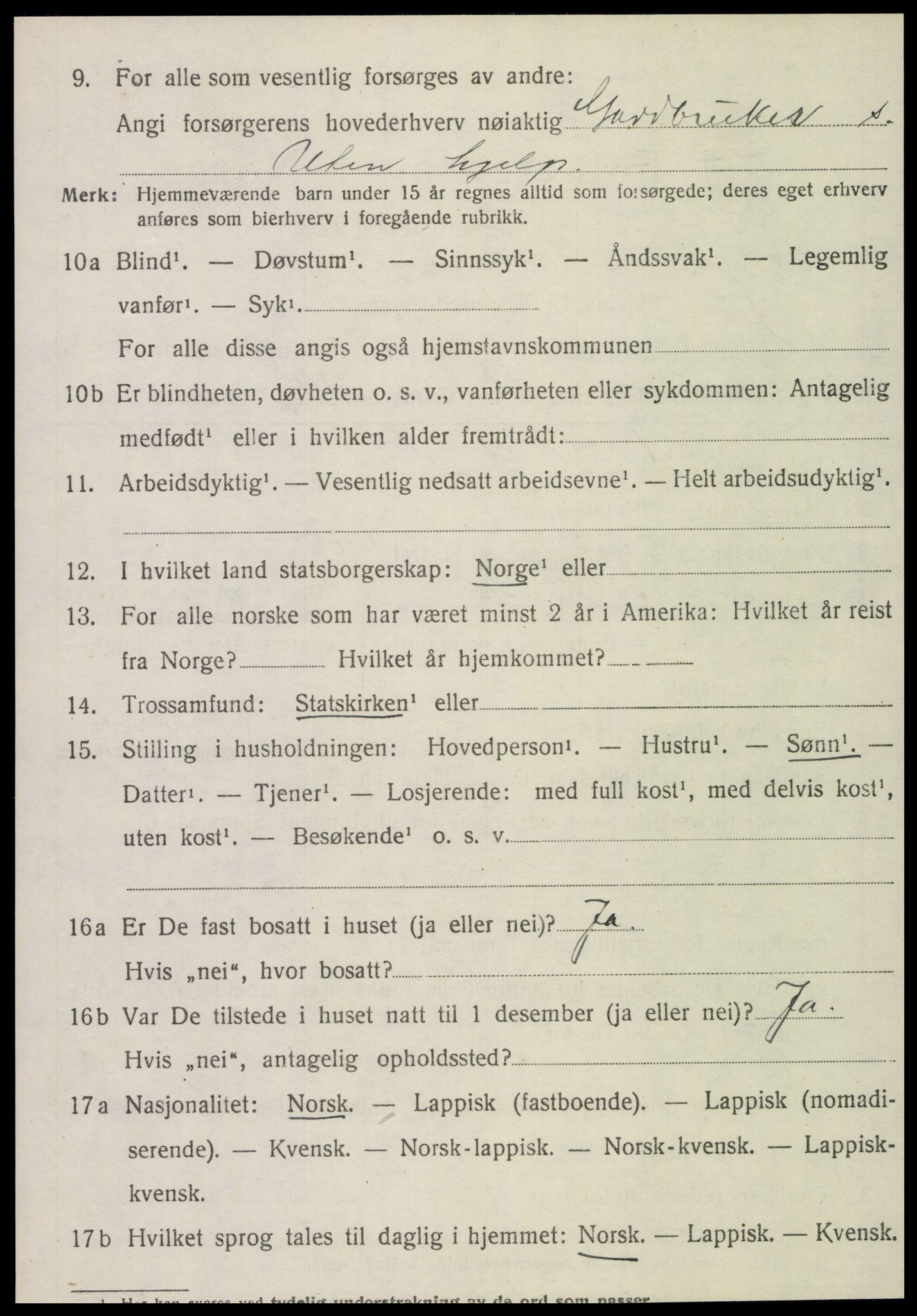 SAT, 1920 census for Lånke, 1920, p. 651