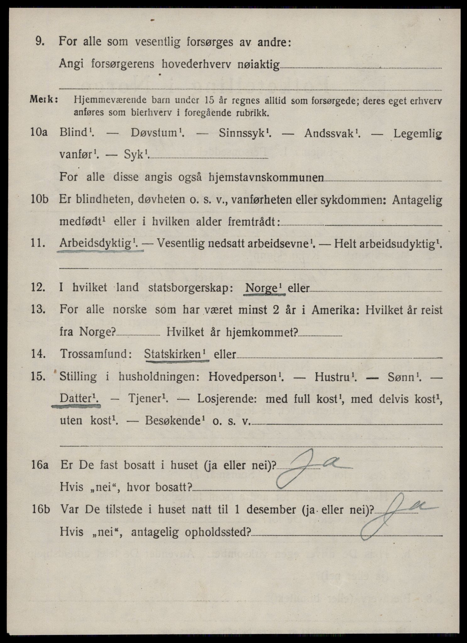 SAT, 1920 census for Borgund, 1920, p. 7587