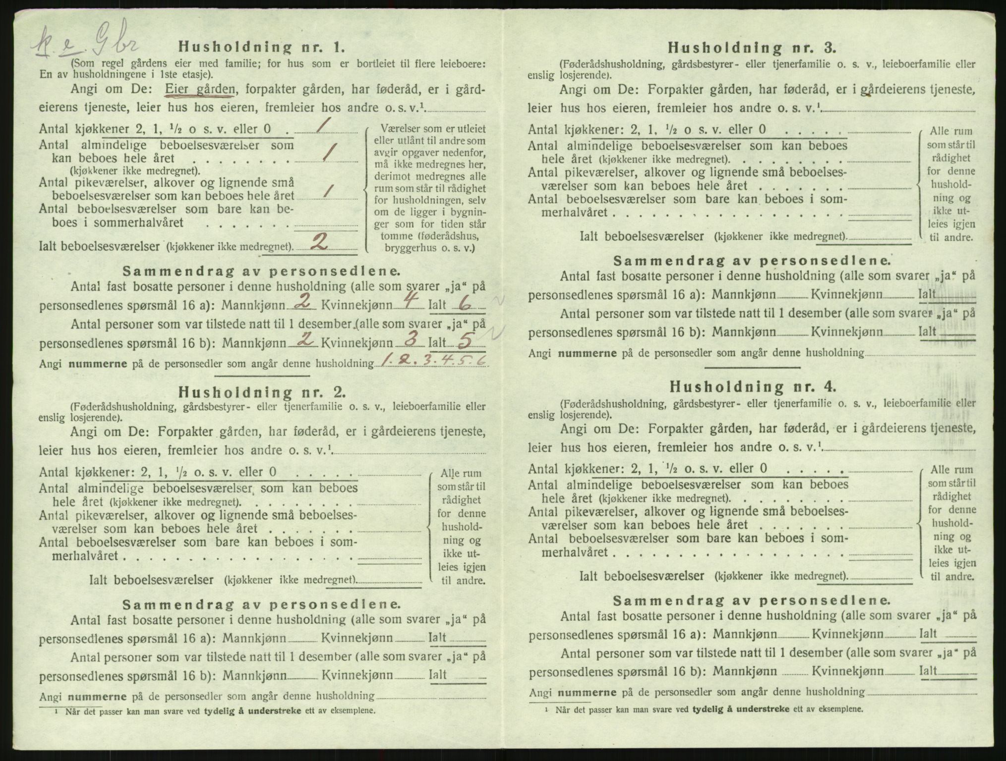 SAK, 1920 census for Bygland, 1920, p. 360