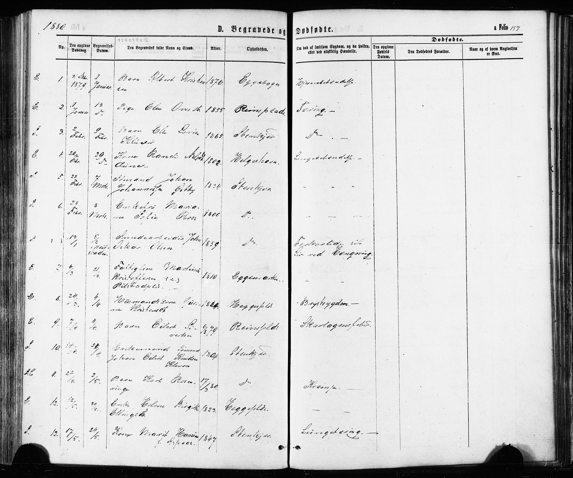 Ministerialprotokoller, klokkerbøker og fødselsregistre - Nord-Trøndelag, AV/SAT-A-1458/739/L0370: Parish register (official) no. 739A02, 1868-1881, p. 157