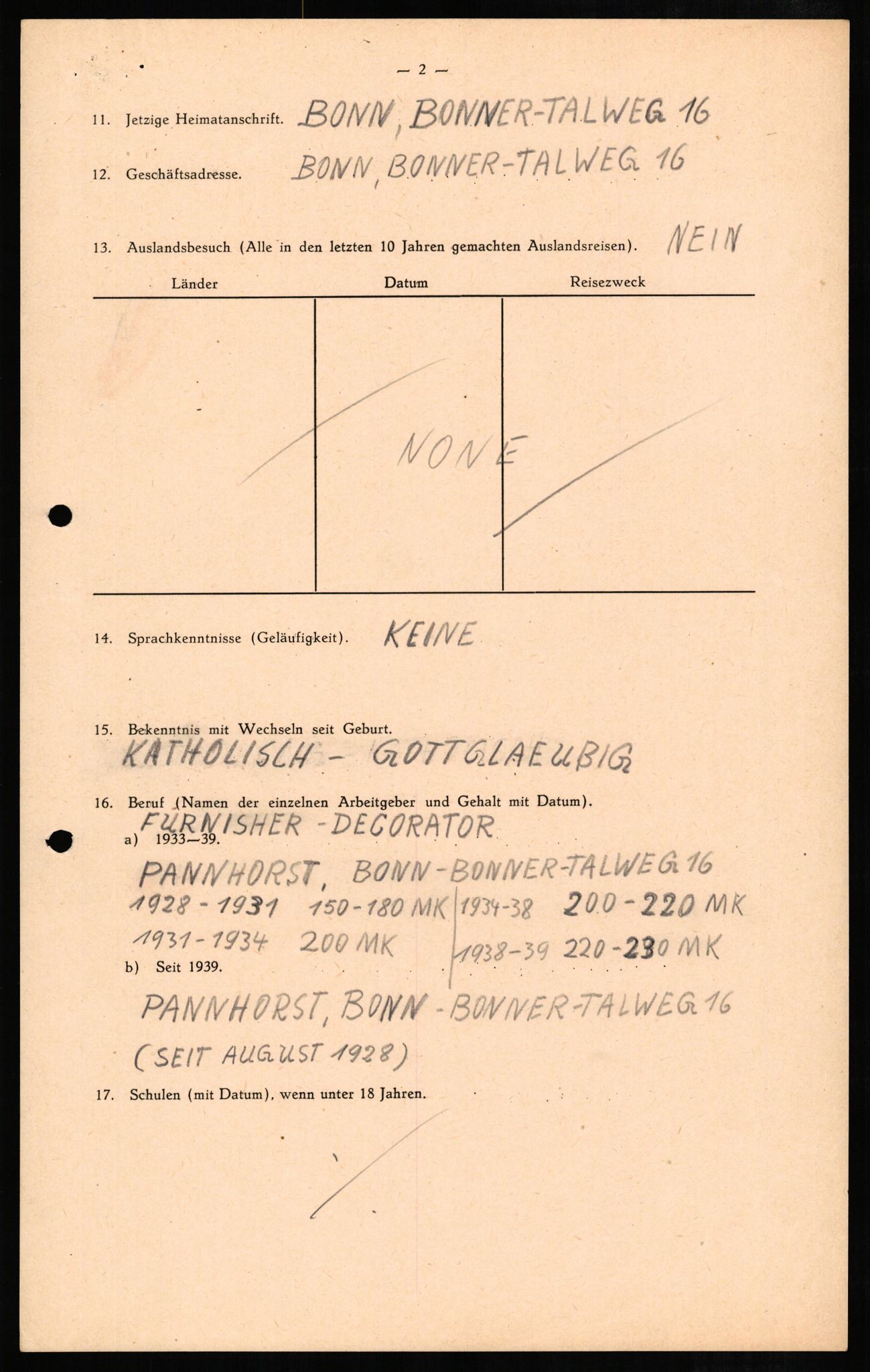 Forsvaret, Forsvarets overkommando II, AV/RA-RAFA-3915/D/Db/L0007: CI Questionaires. Tyske okkupasjonsstyrker i Norge. Tyskere., 1945-1946, p. 464