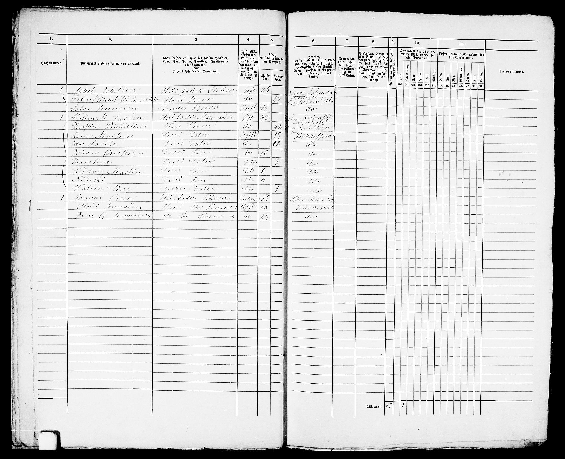 RA, 1865 census for Flekkefjord/Flekkefjord, 1865, p. 39
